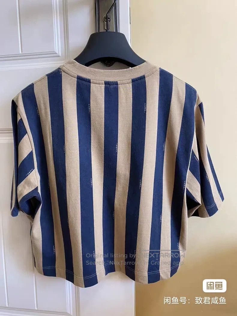 Fendi Fendi Striped Vertical Striped Letter Logo Short Sleeve T- Size M / US 6-8 / IT 42-44 - 3 Thumbnail