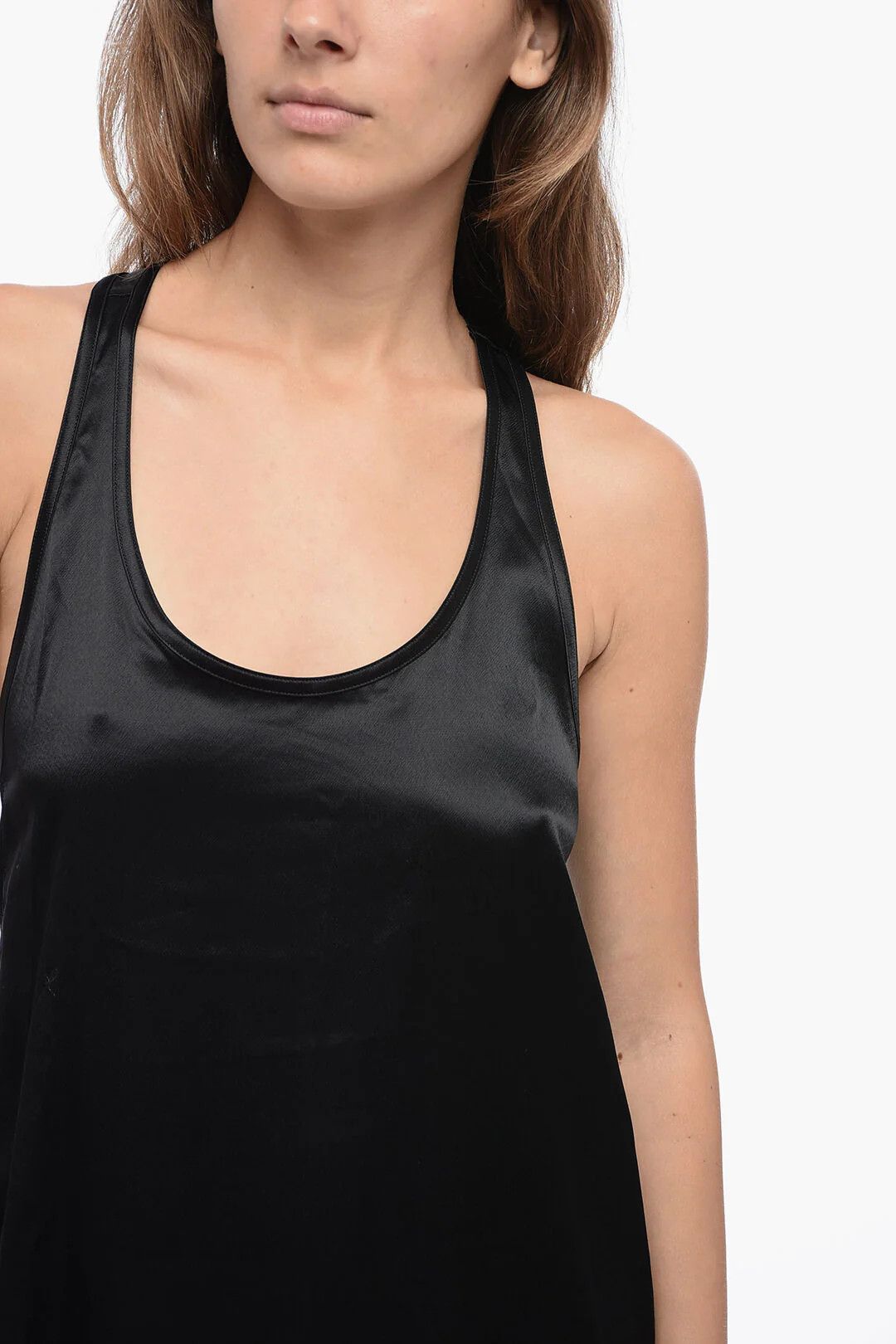 Etro og1mm0426 Satin Tank Top in Black Size XS / US 0-2 / IT 36-38 - 3 Thumbnail