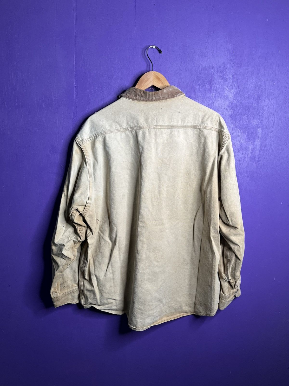 Carhartt × Vintage Vintage 90s Carhartt faded tan button up shirt Size US XXL / EU 58 / 5 - 2 Thumbnail