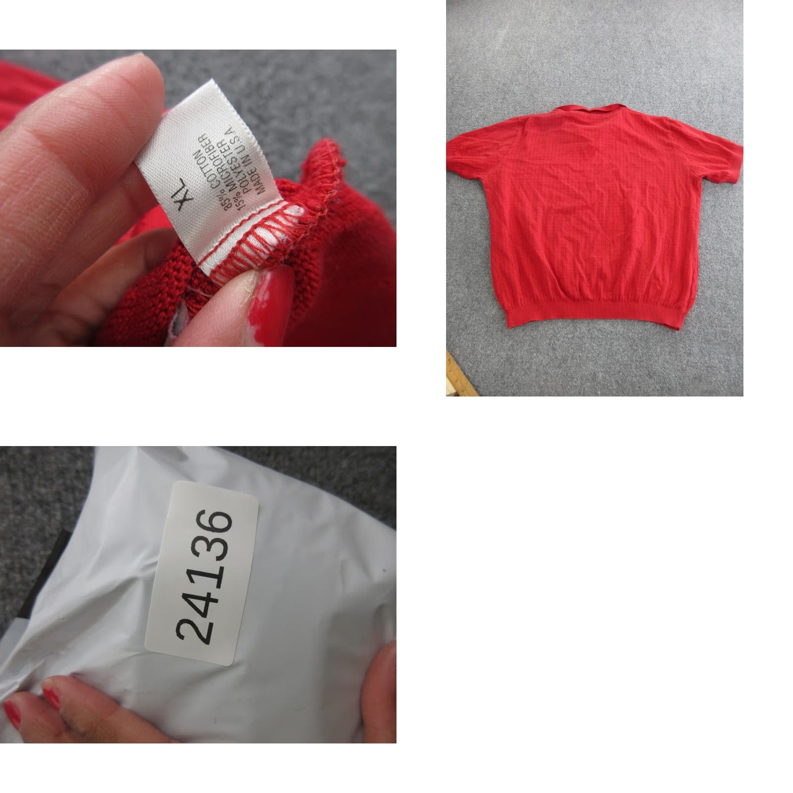 Vintage St. Croix Mens XL Red Cotton Polyester Knit Short Sleeve Collared Pullover Sweater Size US XL / EU 56 / 4 - 8 Thumbnail