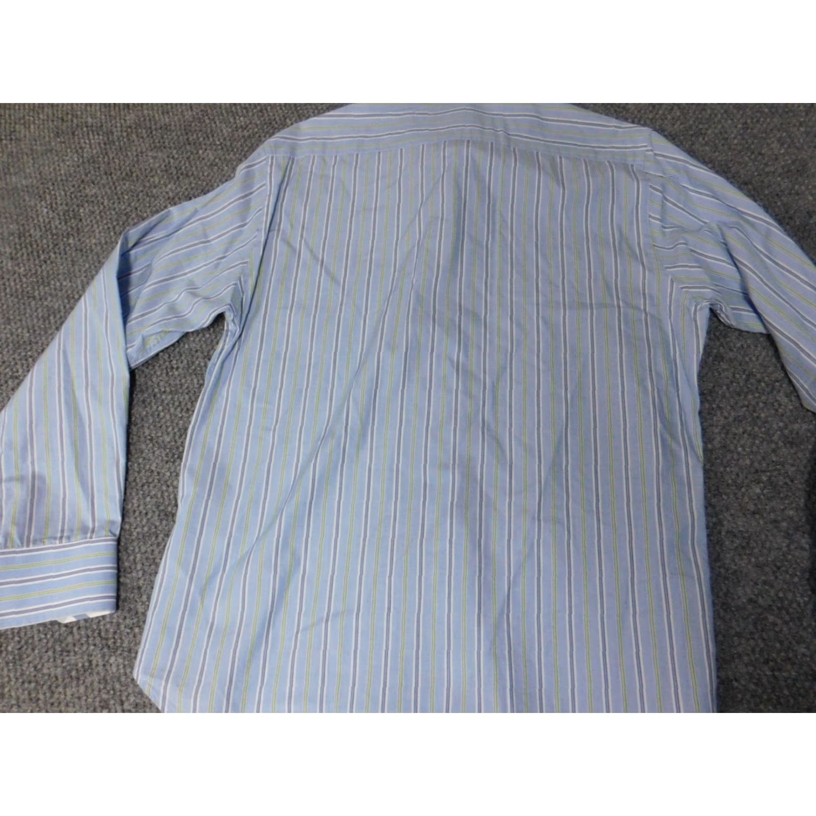 Banana Republic Banana Republic Shirt Button-Up Mens Medium Blue Striped Oxford Collared Non-Iron Pockets Classic Slim Knit Cotton Silk Size US M / EU 48-50 / 2 - 7 Thumbnail