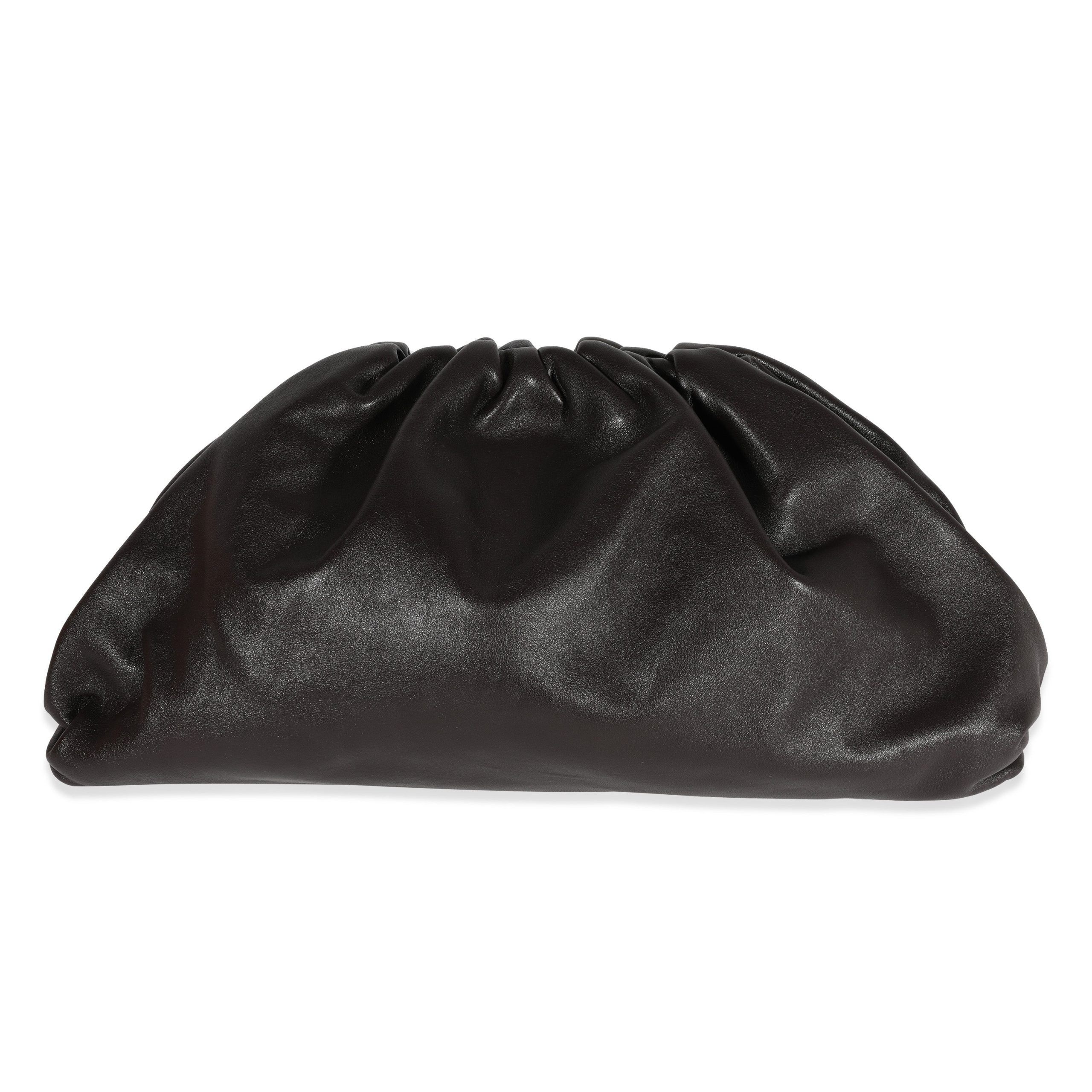 image of Bottega Veneta Fondant Calfskin Pouch in Black, Women's