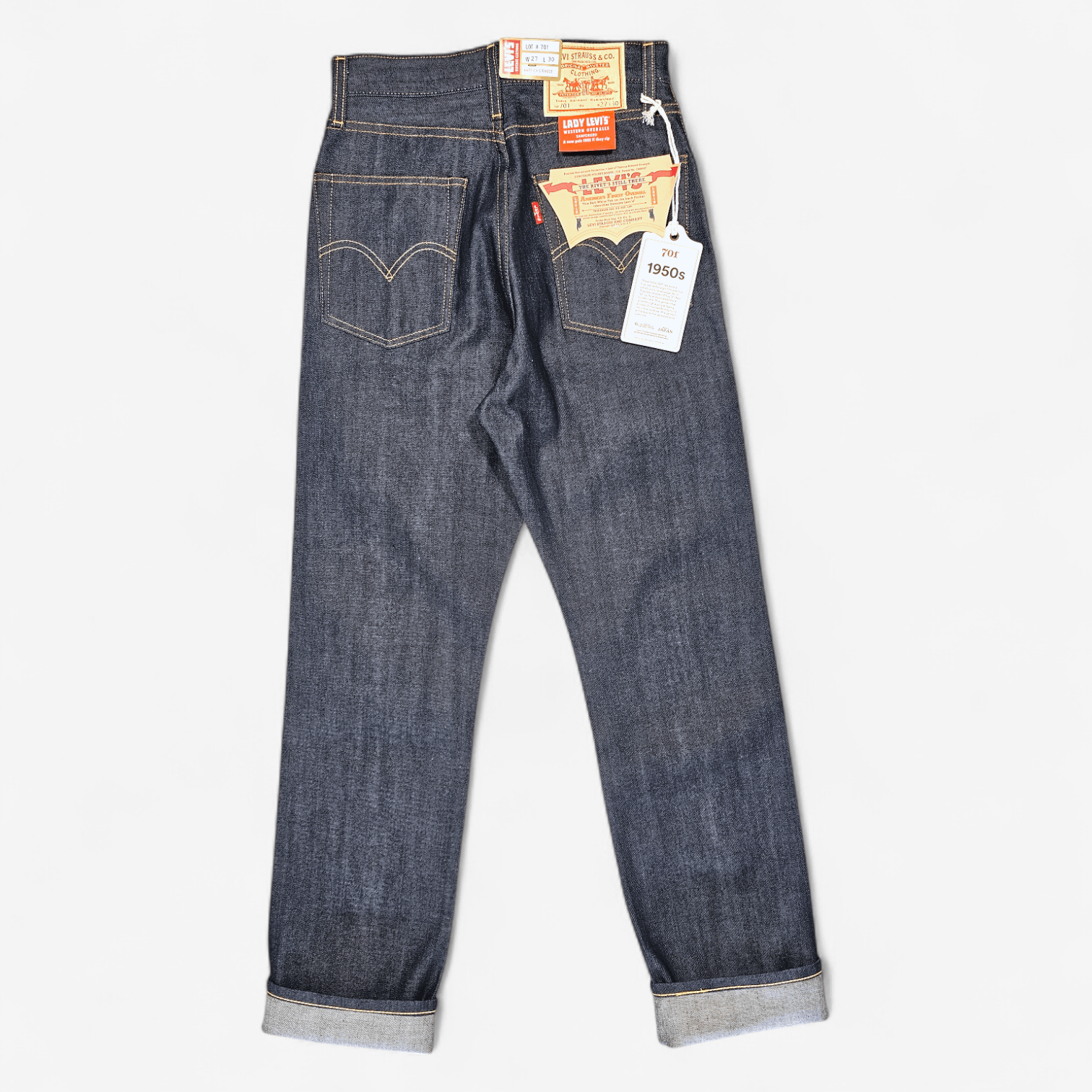 Levi's Vintage Clothing Levi's Vintage Clothing 1950's 701 Big E Selvedge Japan Made Size 27" / US 4 / IT 40 - 5 Thumbnail