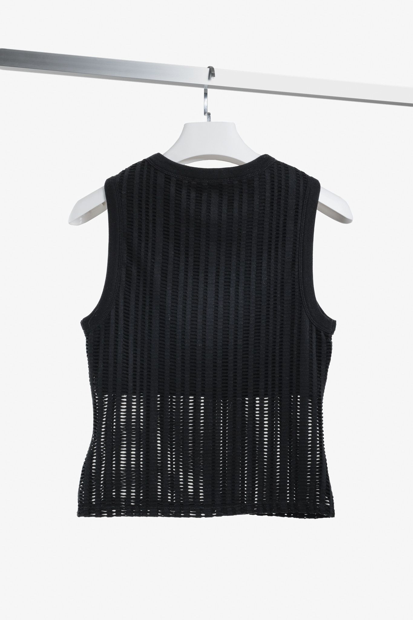 T by Alexander Wang Alexander Wang Black Mesh Tank Top Size L / US 10 / IT 46 - 2 Thumbnail