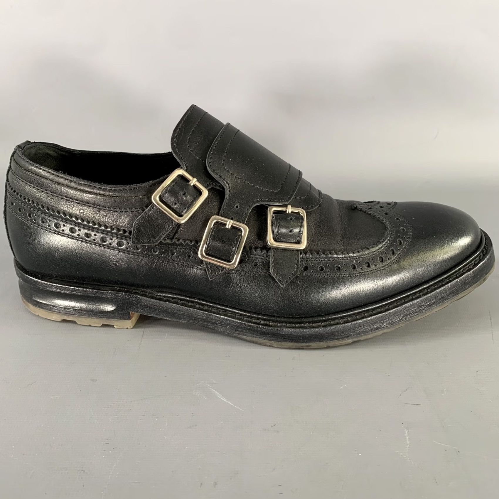 Alexander McQueen ALEXANDER MCQUEEN Monk Strap Loafers Black Leather Size 9 Mens Size US 9 / EU 42 - 2 Thumbnail