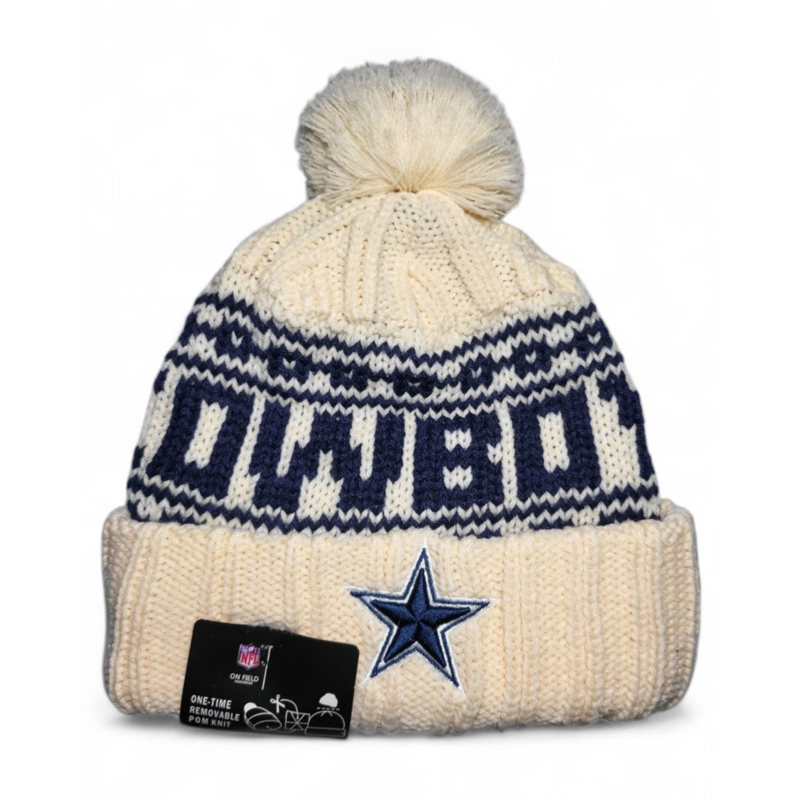 Other NWT Dallas Cowboys Chunky Knit Pom Beanie Fleece Lined Size ONE SIZE - 3 Thumbnail