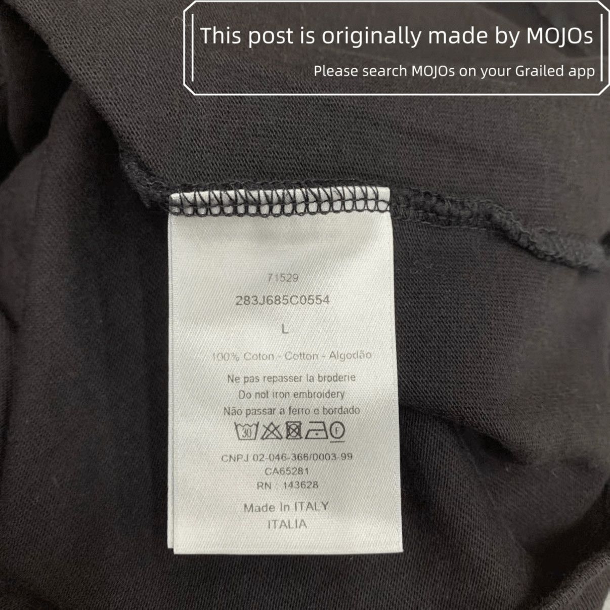 Dior × Travis Scott Dior x Travis Scott Stitch Tee Mojos152629 Size US L / EU 52-54 / 3 - 4 Thumbnail