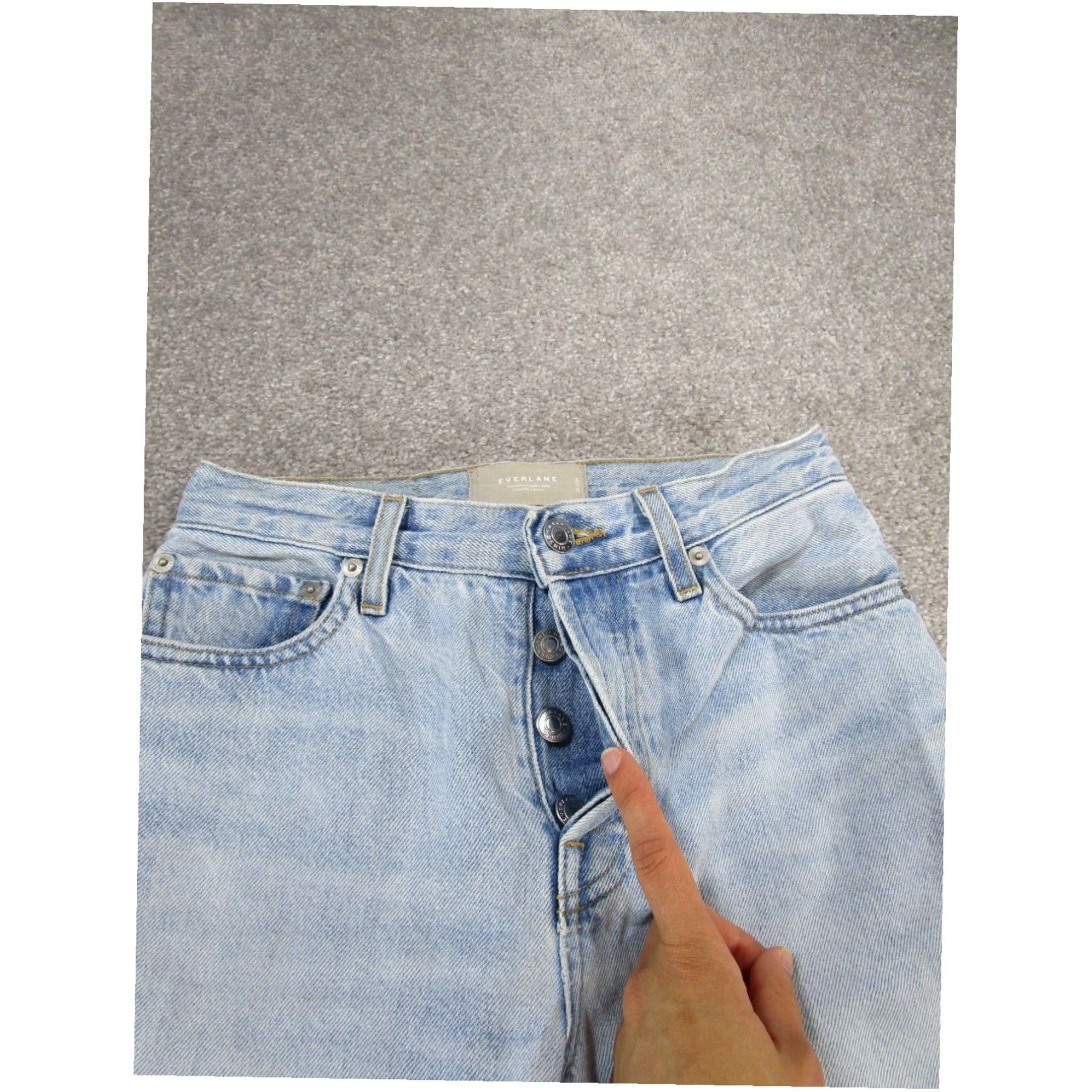 Everlane Everlane 90s Cheeky Ankle Jeans Womens 23 Light Blue Denim Mid Rise Size 40" / US 18 - 4 Thumbnail