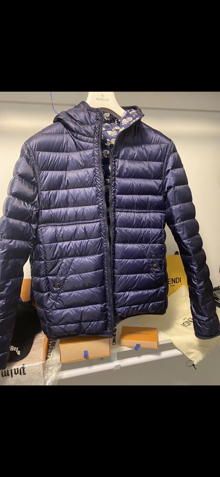 image of Moncler Oise Reversible Jacket in Blue, Men's (Size Medium)