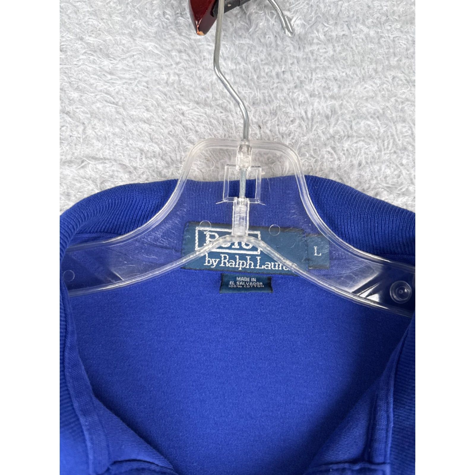 Ralph Lauren VINTAGE Ralph Lauren Polo Shirt Men Large Short Sleeve Blue Cotton Jersey All Seasons Casual Size US L / EU 52-54 / 3 - 7 Thumbnail