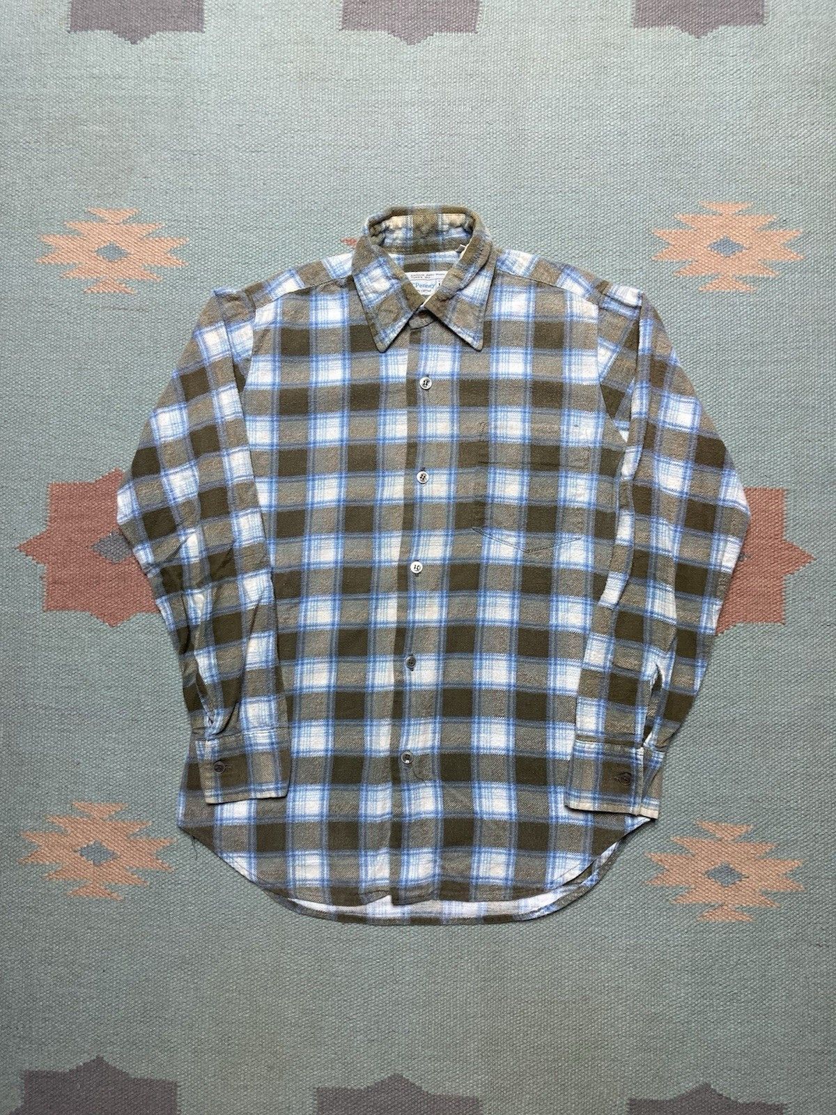 Vintage 70s flannel shirt JCPenney plaid soft boys 16 women’s small? Size S / US 4 / IT 40 - 1 Thumbnail