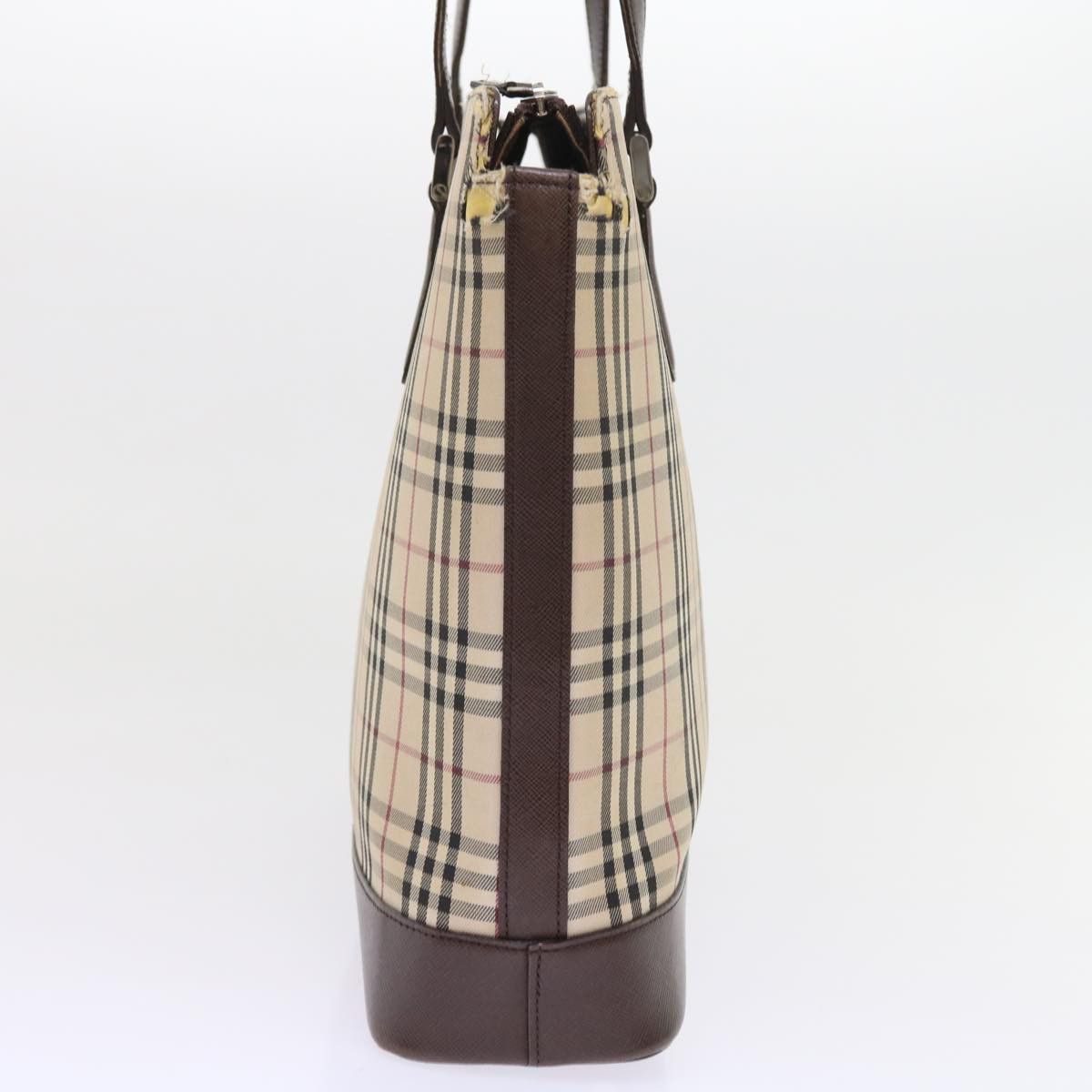 Burberry Burberry Nova Check Tote Bag Nylon Canvas Beige Size ONE SIZE - 4 Thumbnail