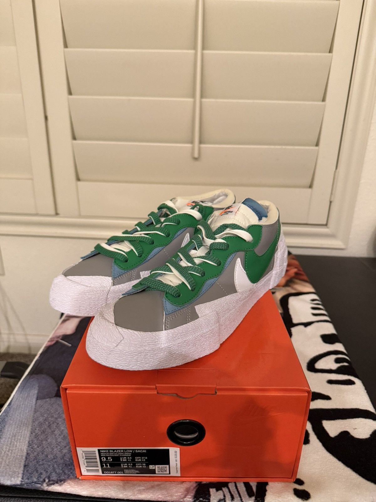 Nike × Sacai Nike x Sacai Blazer Low Classic Green Size US 9.5 / EU 42-43 - 2 Thumbnail