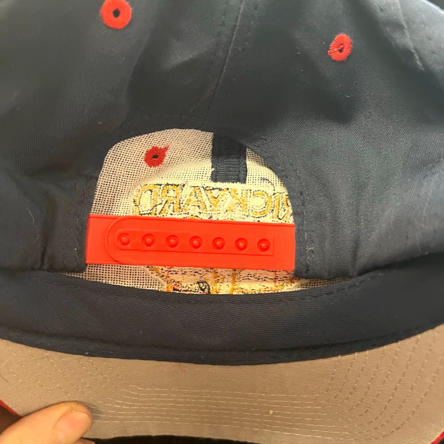 Logo 7 VINTAGE Logo 7 Hat Cap Snap Back Trucker Blue Red Mens 1996 Brickyard 400 White? Size ONE SIZE - 4 Thumbnail