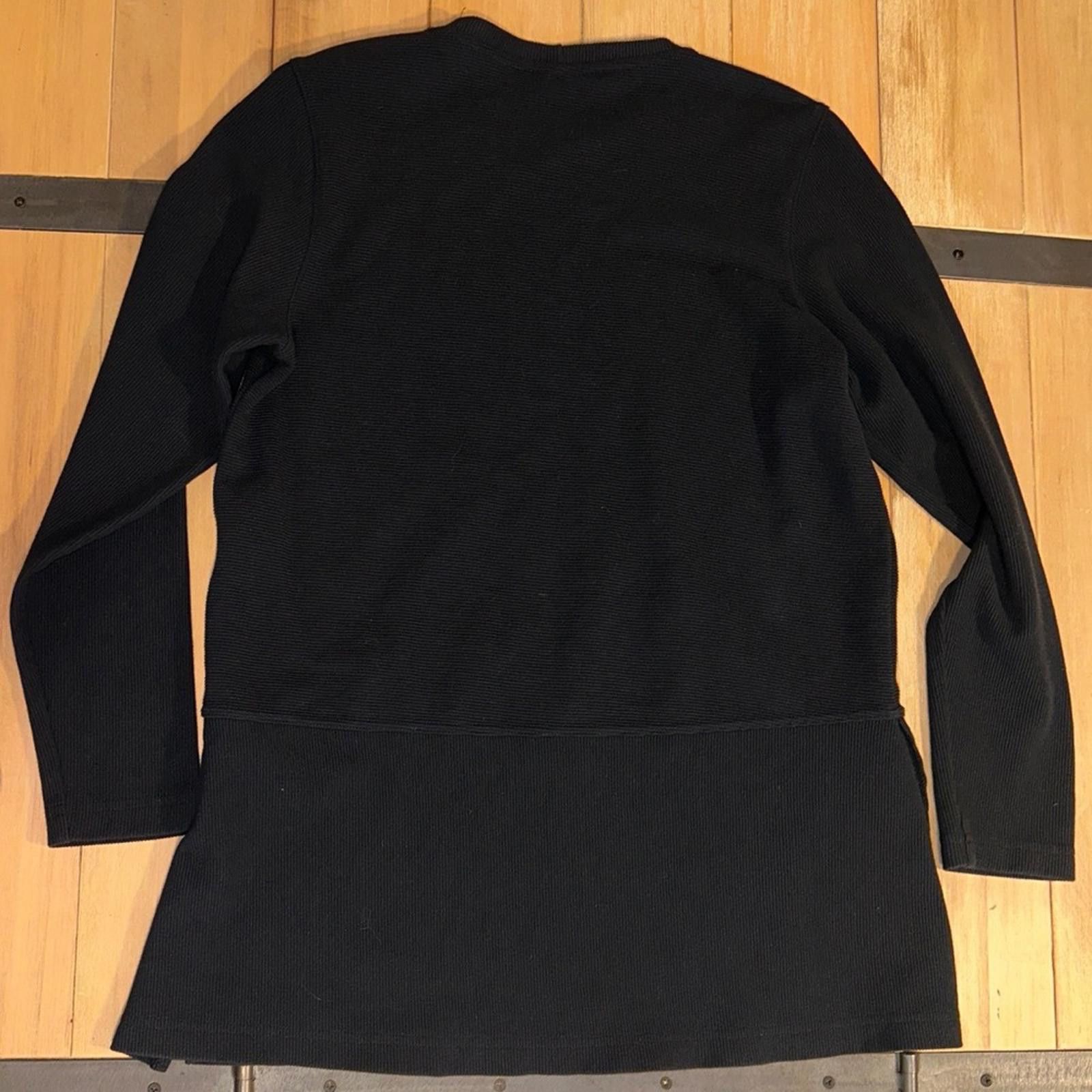 Lands' End Lands End M EUC Black Ribbed Longline Tunic Pullover Stretch Size M / US 6-8 / IT 42-44 - 7 Thumbnail