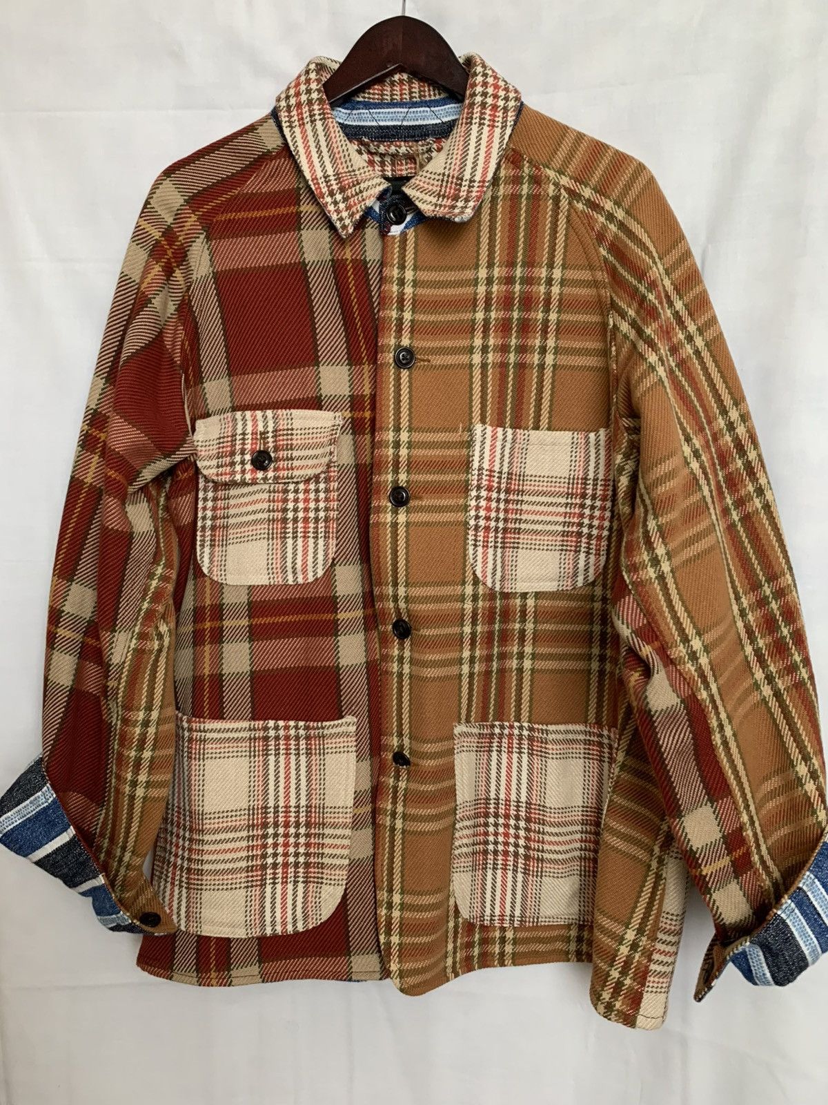 Monitaly × No Man Walks Alone $600 Coverall Chore Jacket deadstock heavyweight patchwork Size US L / EU 52-54 / 3 - 4 Thumbnail