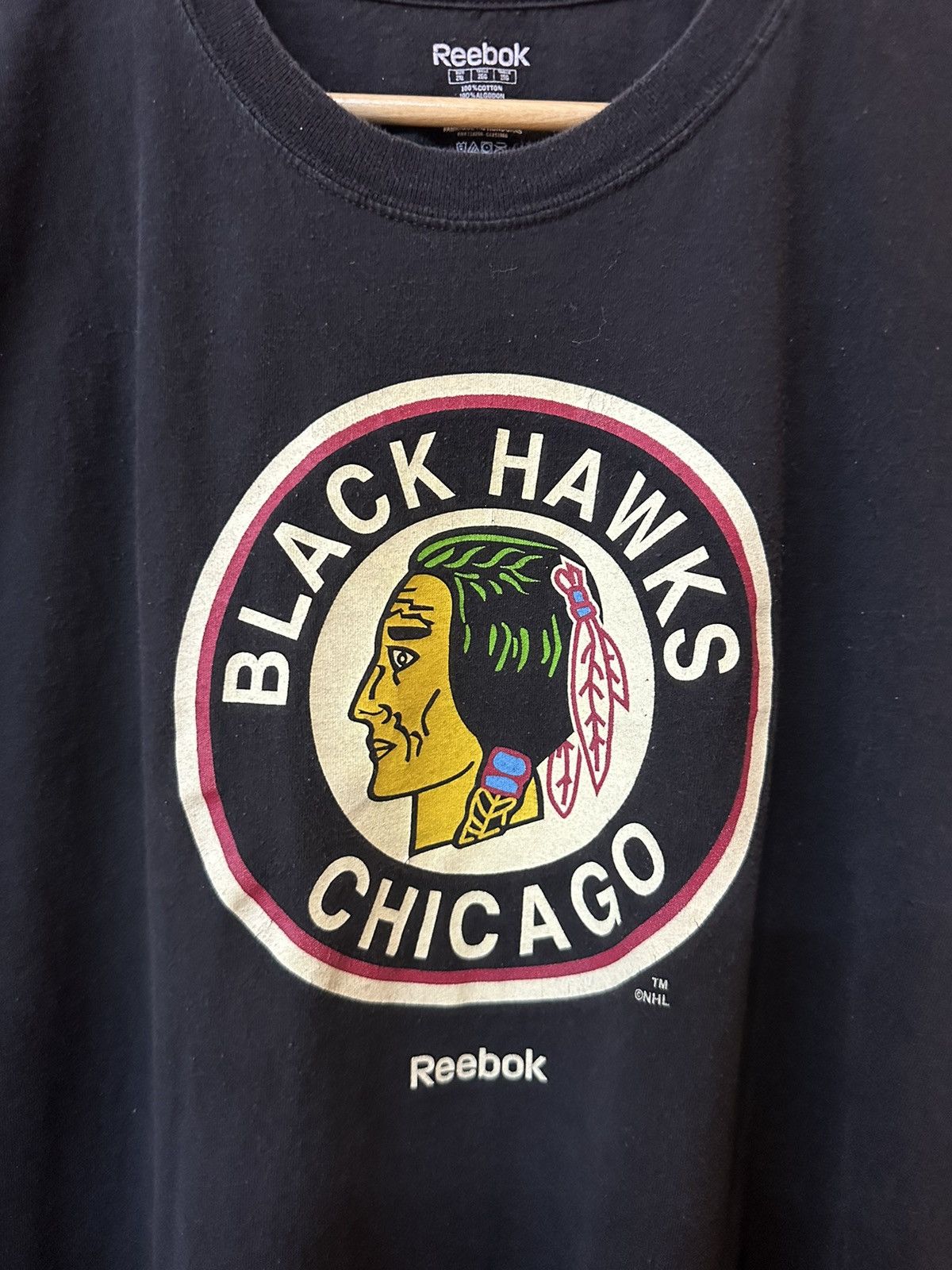 NHL × Vintage NHL BLACK HAWKS Size US XL / EU 56 / 4 - 2 Thumbnail