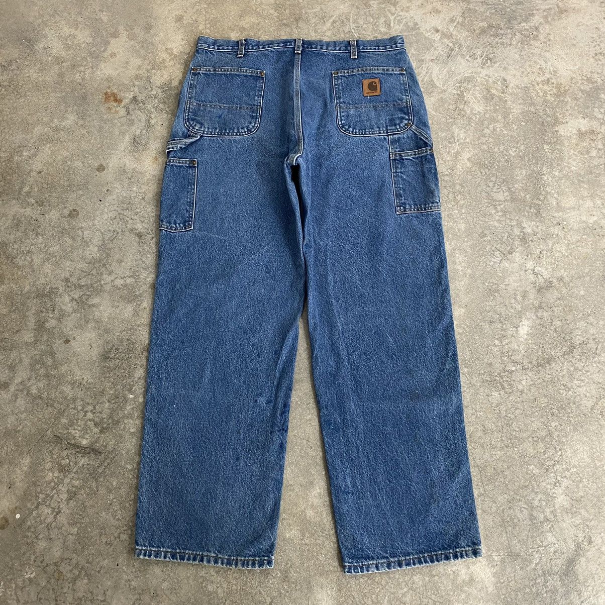 Carhartt VTG Carhartt Double Knee Faded Blue Dirty Carpenter Denim Size US 38 / EU 54 - 11 Thumbnail