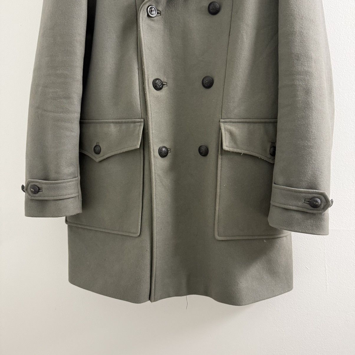 Armani Exchange 2013 Armani Exchange Double Breasted Wool Pea Coat Military Size US XL / EU 56 / 4 - 4 Thumbnail