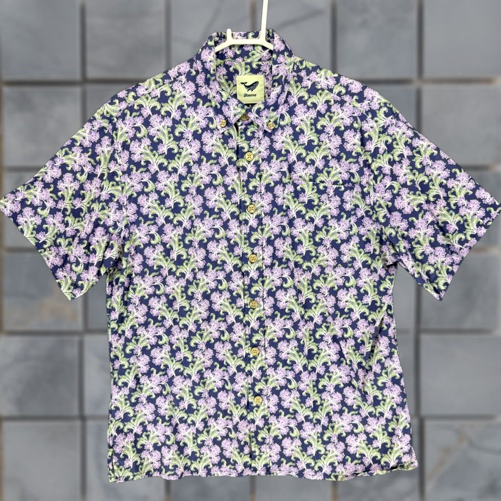 Vintage Yiume Mens Short Sleeve Button Down Shirt Small Purple Floral Cotton 100% Cotton Size US S / EU 44-46 / 1 - 1 Thumbnail