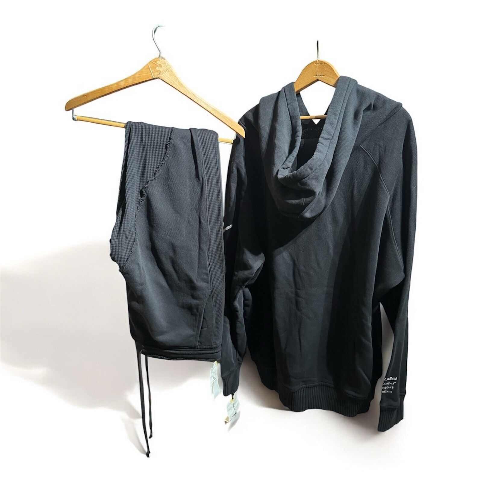 Greg Lauren Greg Lauren 50/50 Black Sweatsuit Hoodie + Sweats Size 4 XL Size US 38 / EU 54 - 2 Thumbnail