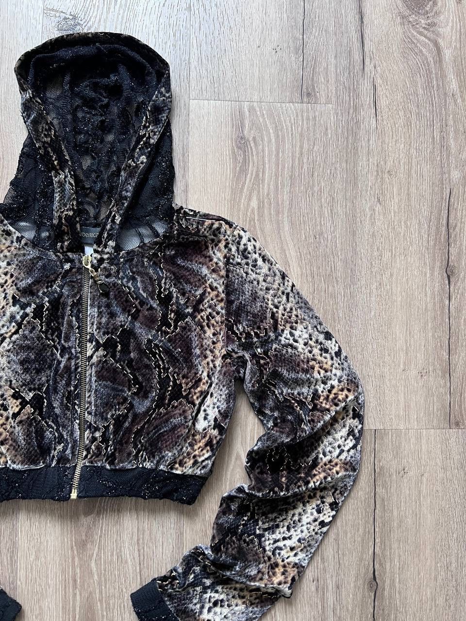 Just Cavalli Just Cavalli crop hoodie mesh hood Size L / US 10 / IT 46 - 1 Thumbnail