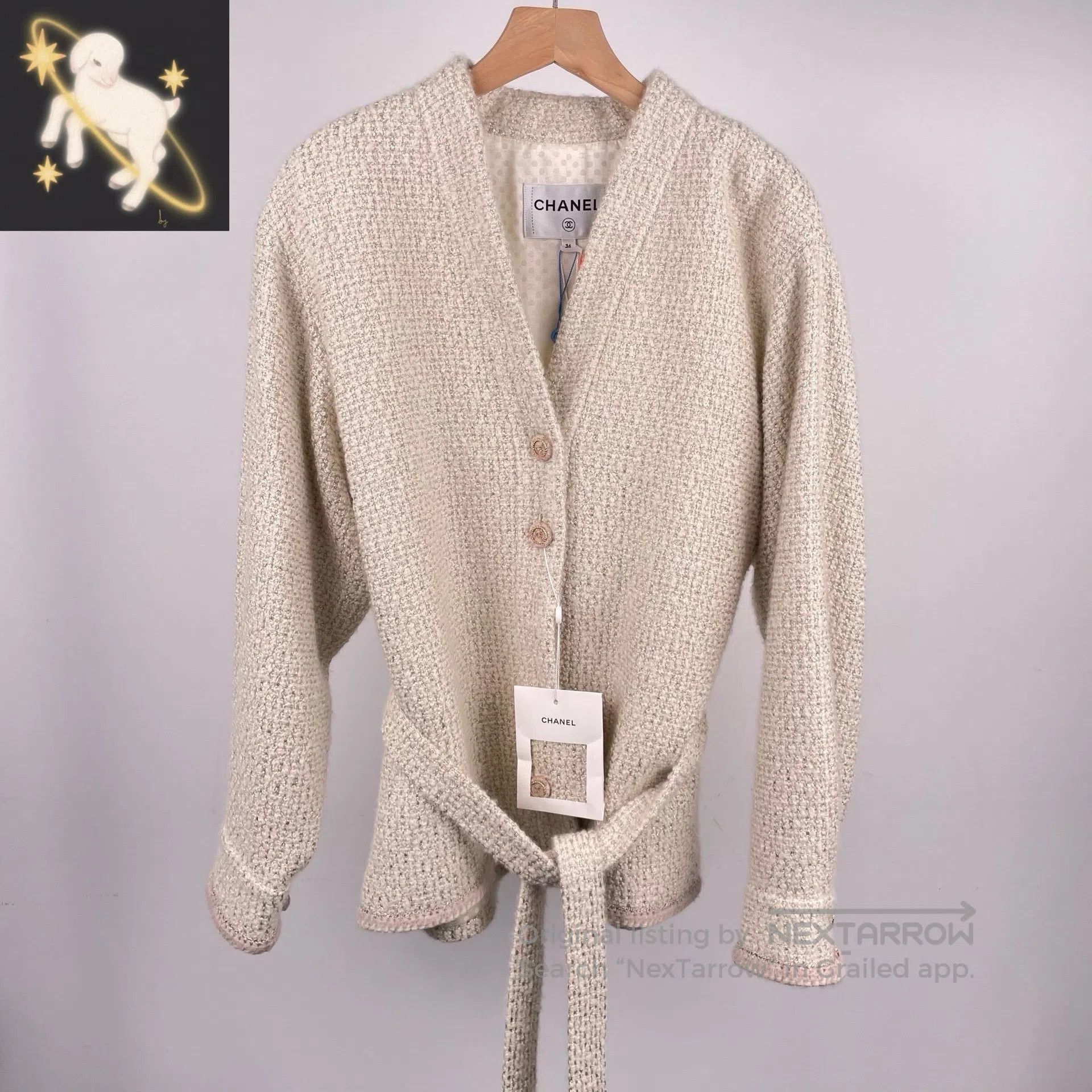 Chanel Chanel Gold thread tweed waist belt jacket| Size XS / US 0-2 / IT 36-38 - 1 Thumbnail