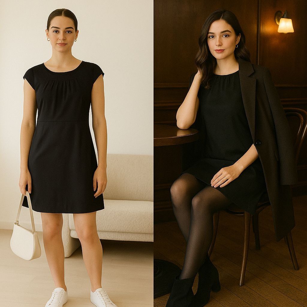 Banana Republic VTG Banana Republic Black 8 Mini Dress Viscose Wool Blend LB Size M / US 6-8 / IT 42-44 - 1 Thumbnail
