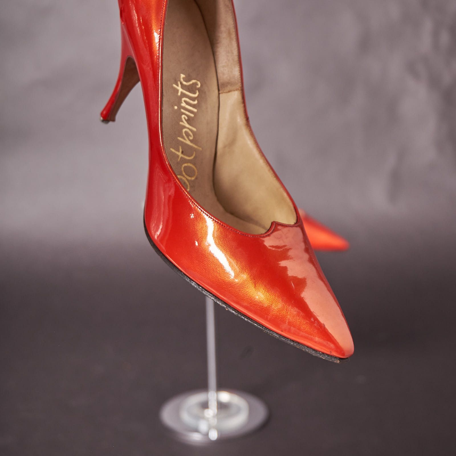 Vintage 1980s Metallic Lipstick Red Heels Pumps Size US 5 / IT 35 - 7 Thumbnail
