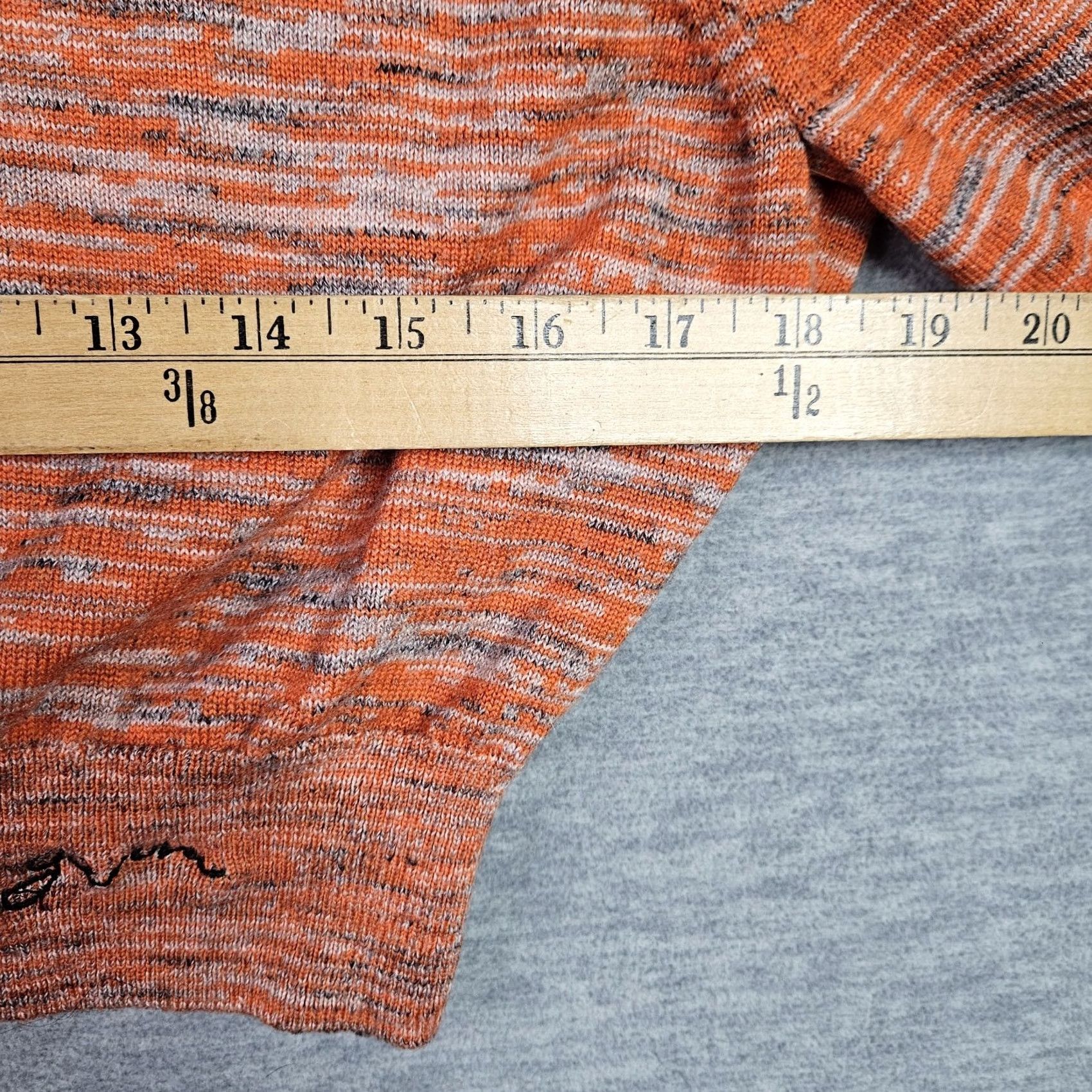 Ganni Ganni Merino Mouline Top Women’s Cropped 100% Wool Knit Elbow Sleeve Size L Orange Short Sleeve Regular Fit Crew Neck Shirt Size L / US 10 / IT 46 - 3 Thumbnail