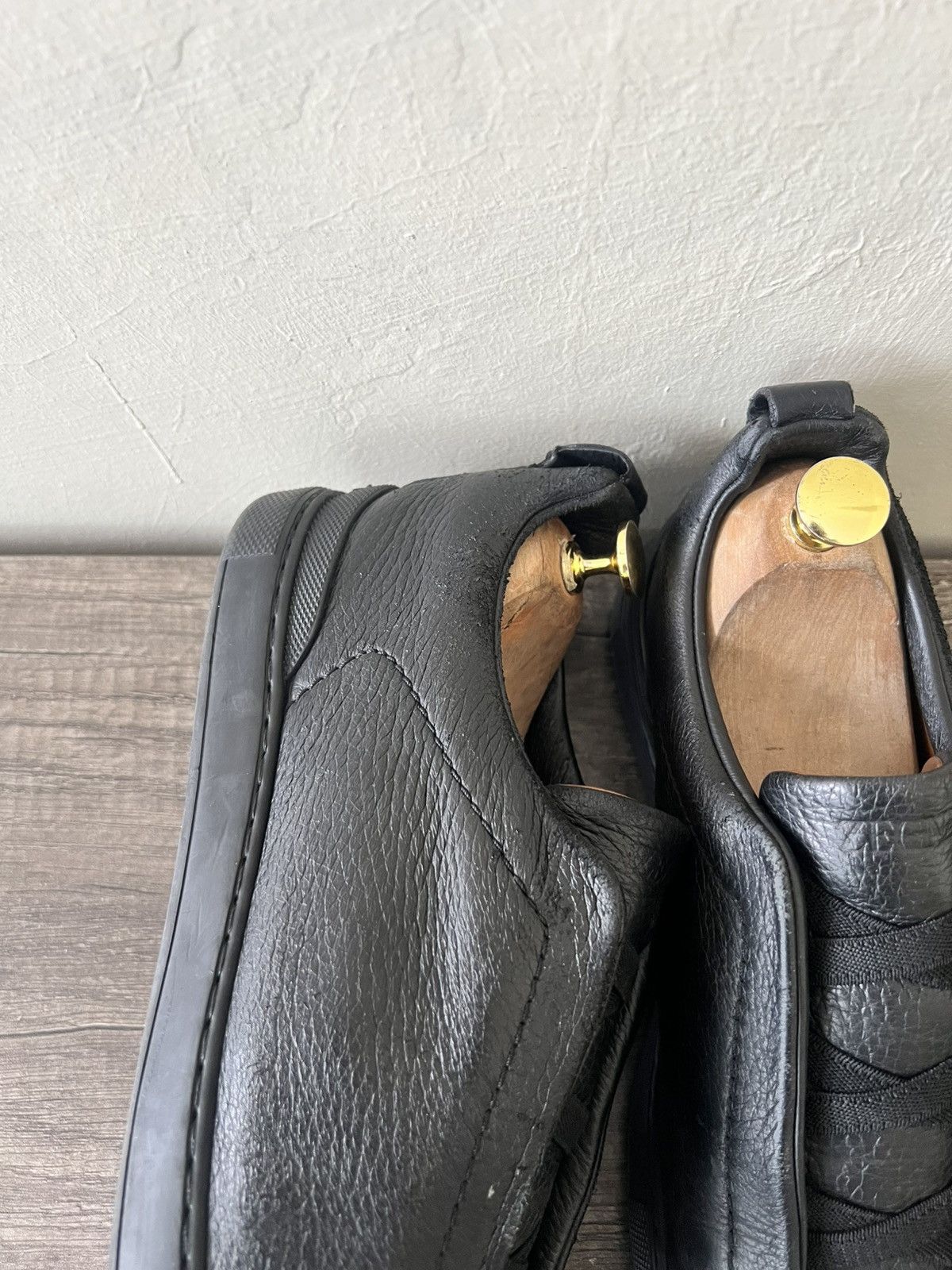 Ermenegildo Zegna ZEGNA TRIPLE STITCH BLACKOUT LOW-TOP SNEAKERS Size US 7.5 / EU 40-41 - 15 Thumbnail