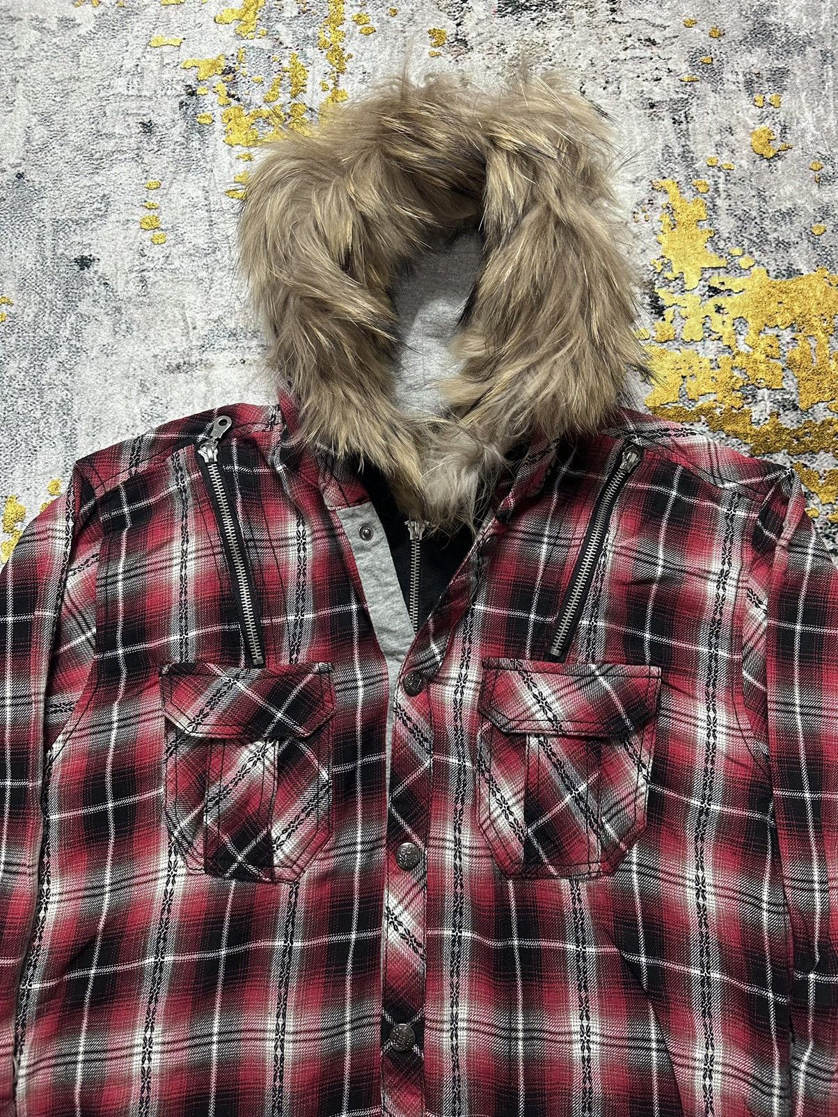 Beauty Beast Japanese~31040=Skhone Double Layer Custom Fur zip Hoodie Size US M / EU 48-50 / 2 - 2 Thumbnail