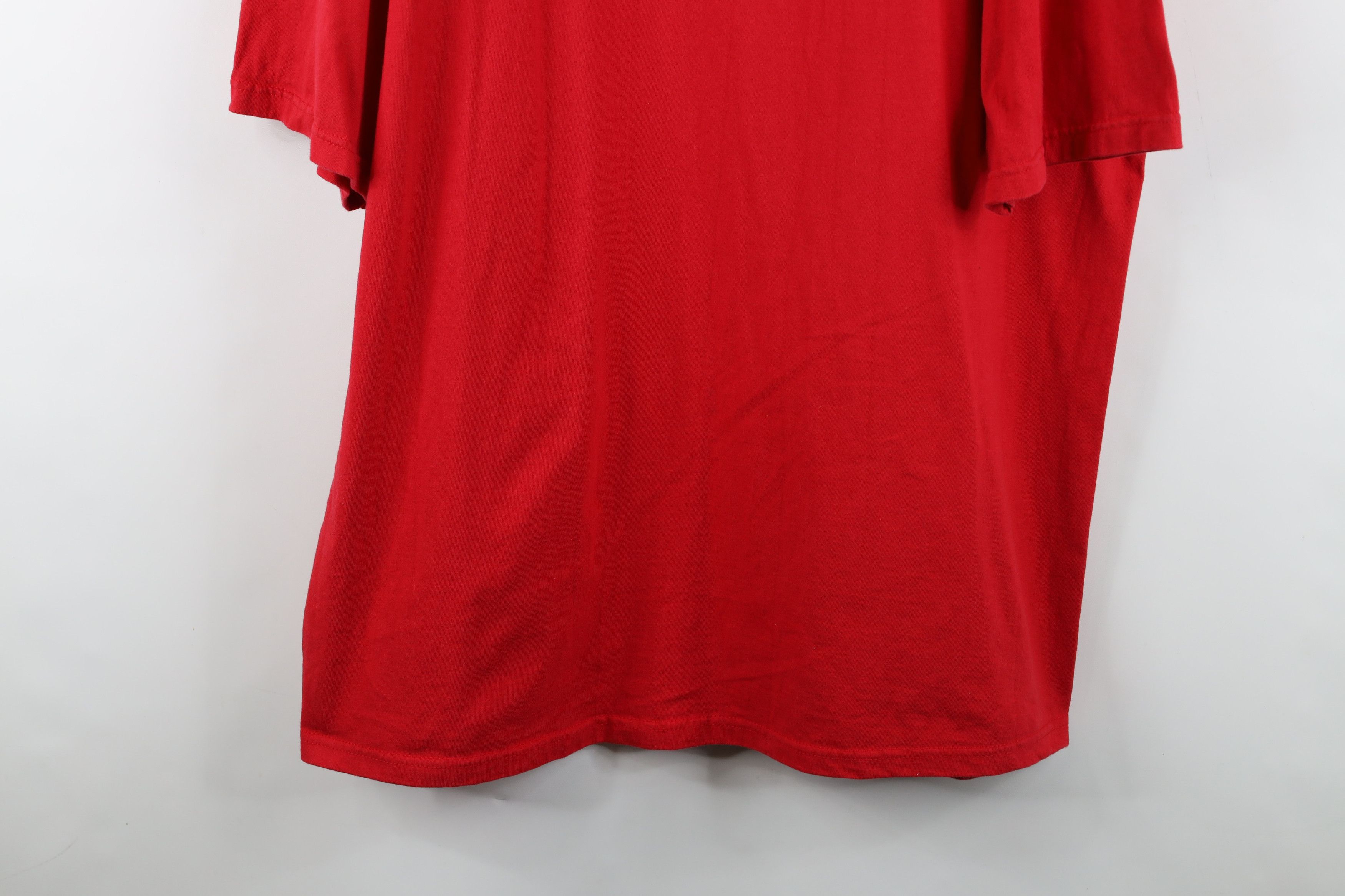 Vintage Vintage 90s Streetwear Heavyweight Baggy T-Shirt Red Cotton Size US XL / EU 56 / 4 - 3 Thumbnail