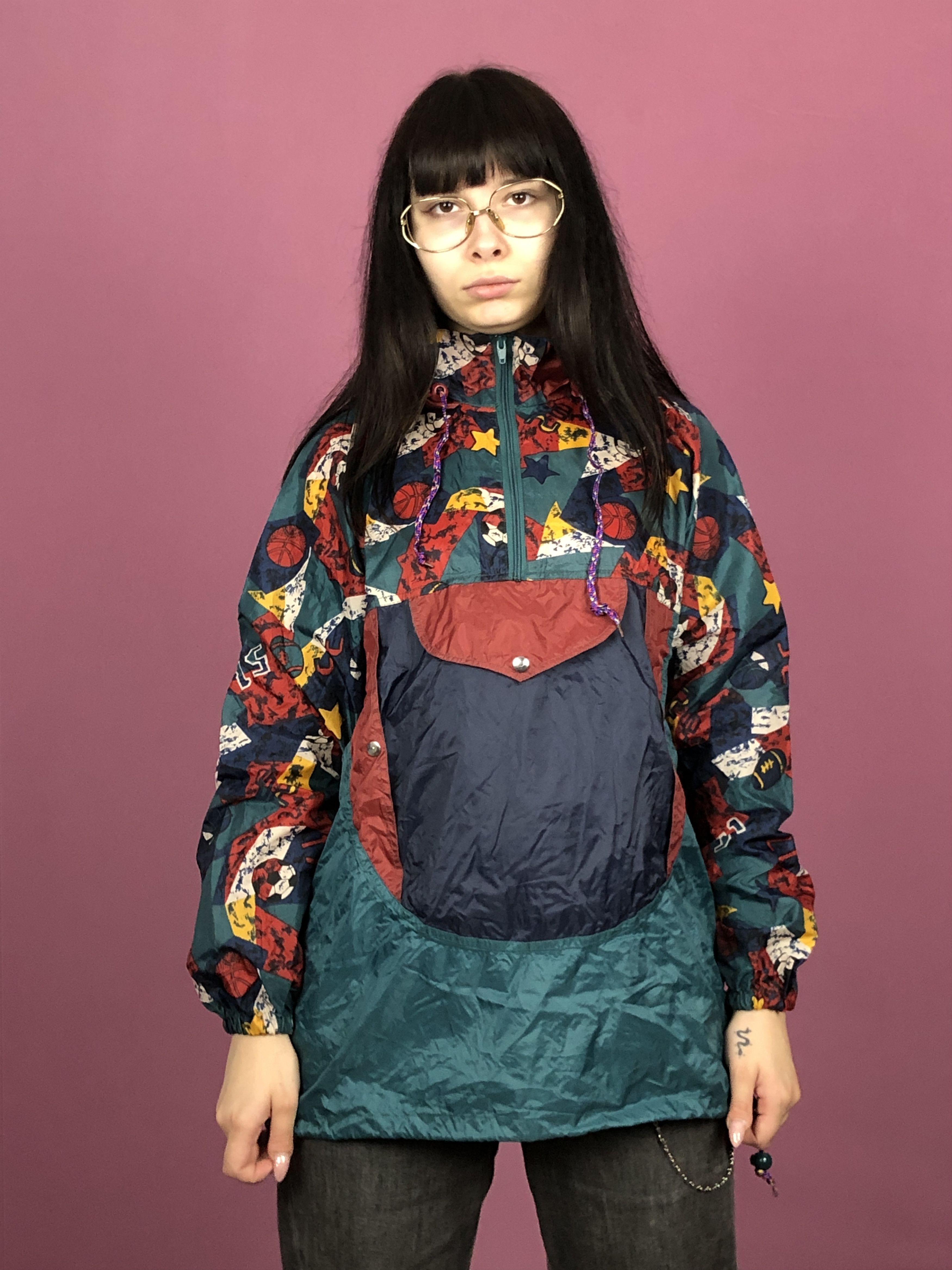 Vintage 90s Vintage Women's Abstract Rain Jacket - M Size M / US 6-8 / IT 42-44 - 1 Thumbnail