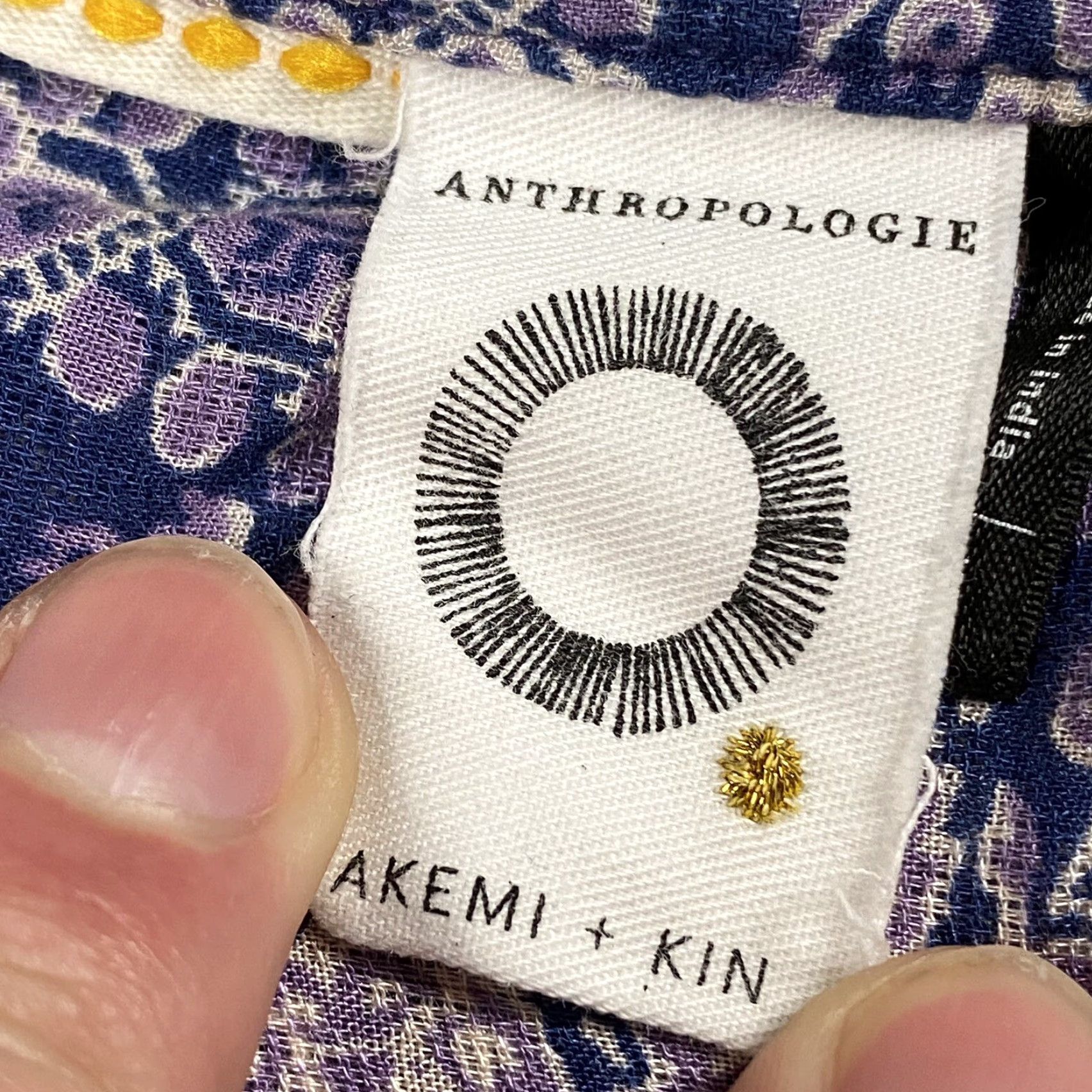 Anthropologie AKEMI + KIN Paisley Print Blouse Purple Size S Women Casual 3/4 Sleeve Boho Size S / US 4 / IT 40 - 4 Thumbnail