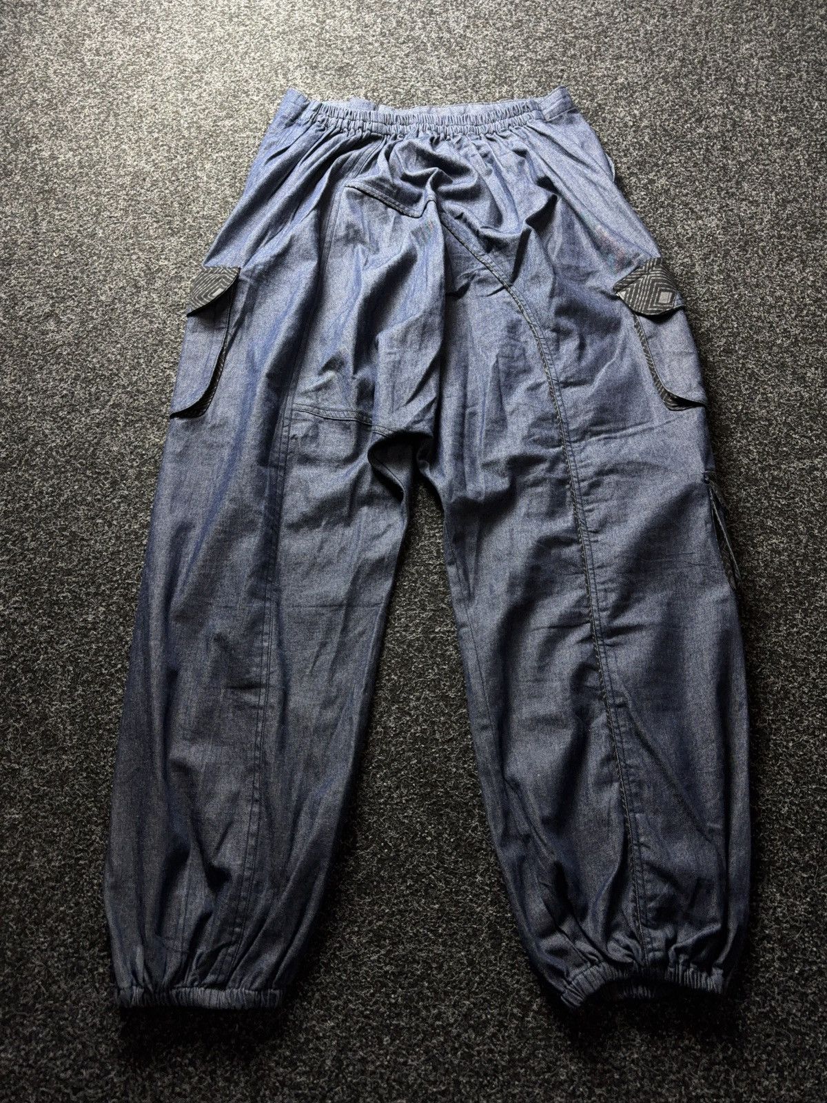 Avant Garde Japanese Denim Cargo Utility Asymmetric Pants
