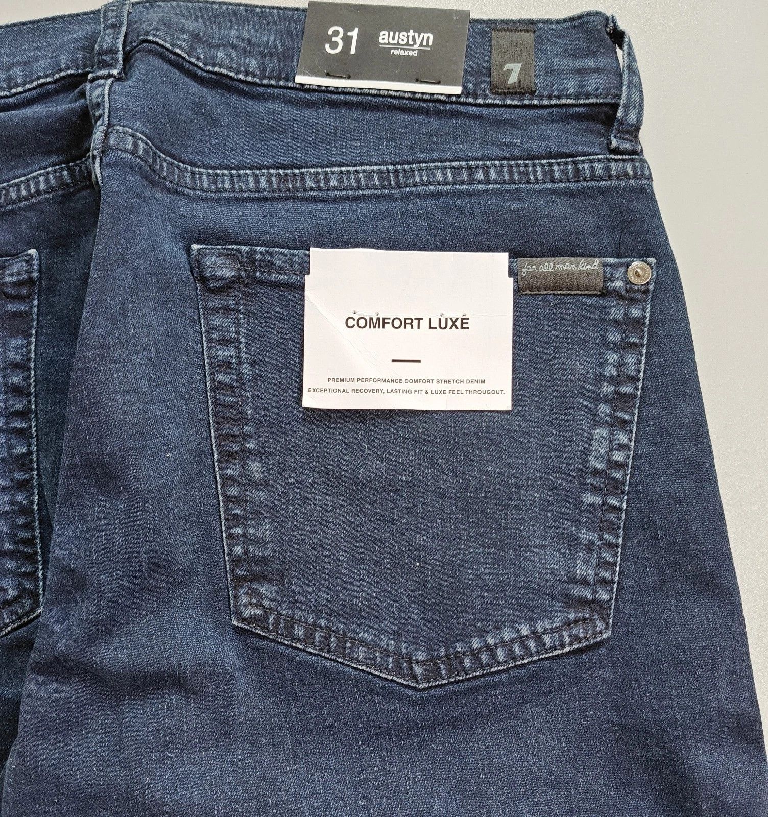 7 For All Mankind 7 For All ManKind Austyn River Water Straight Jeans T / 6067 Size US 31 - 11 Thumbnail