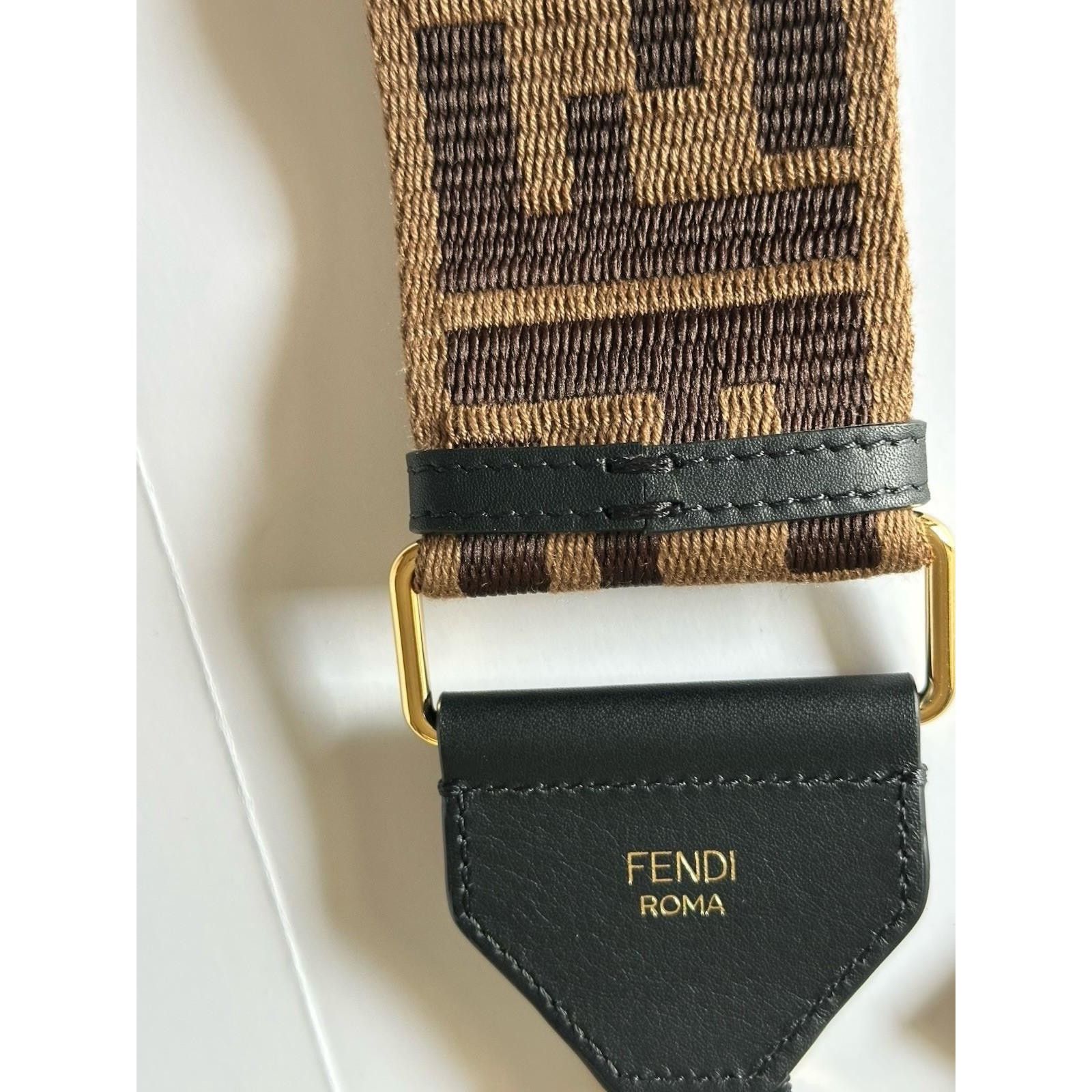 Fendi FENDI FF Logo Adjustable Strap Brown Italy NWT $980 Size ONE SIZE - 8 Thumbnail