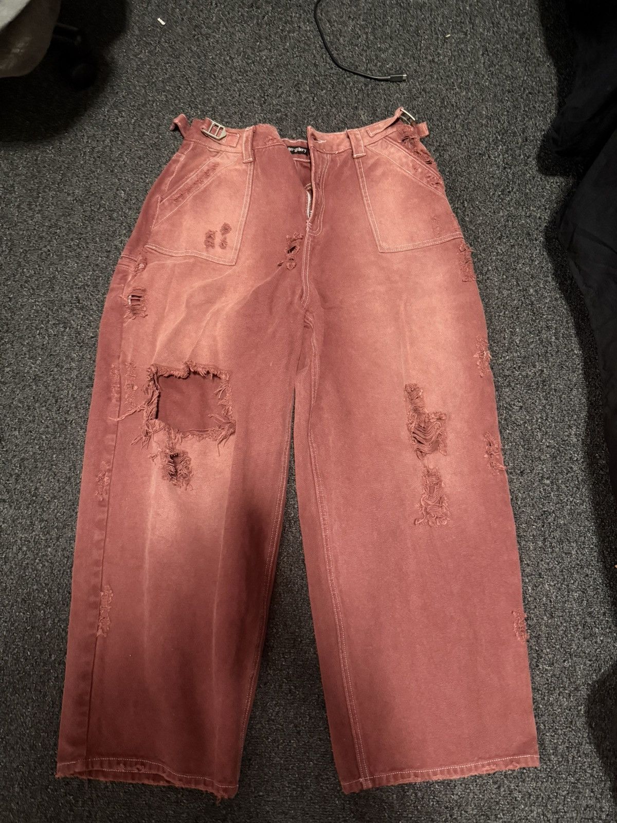Etelier Gallery Destroyed Wine Denim Size US 32 / EU 48 - 1 Thumbnail