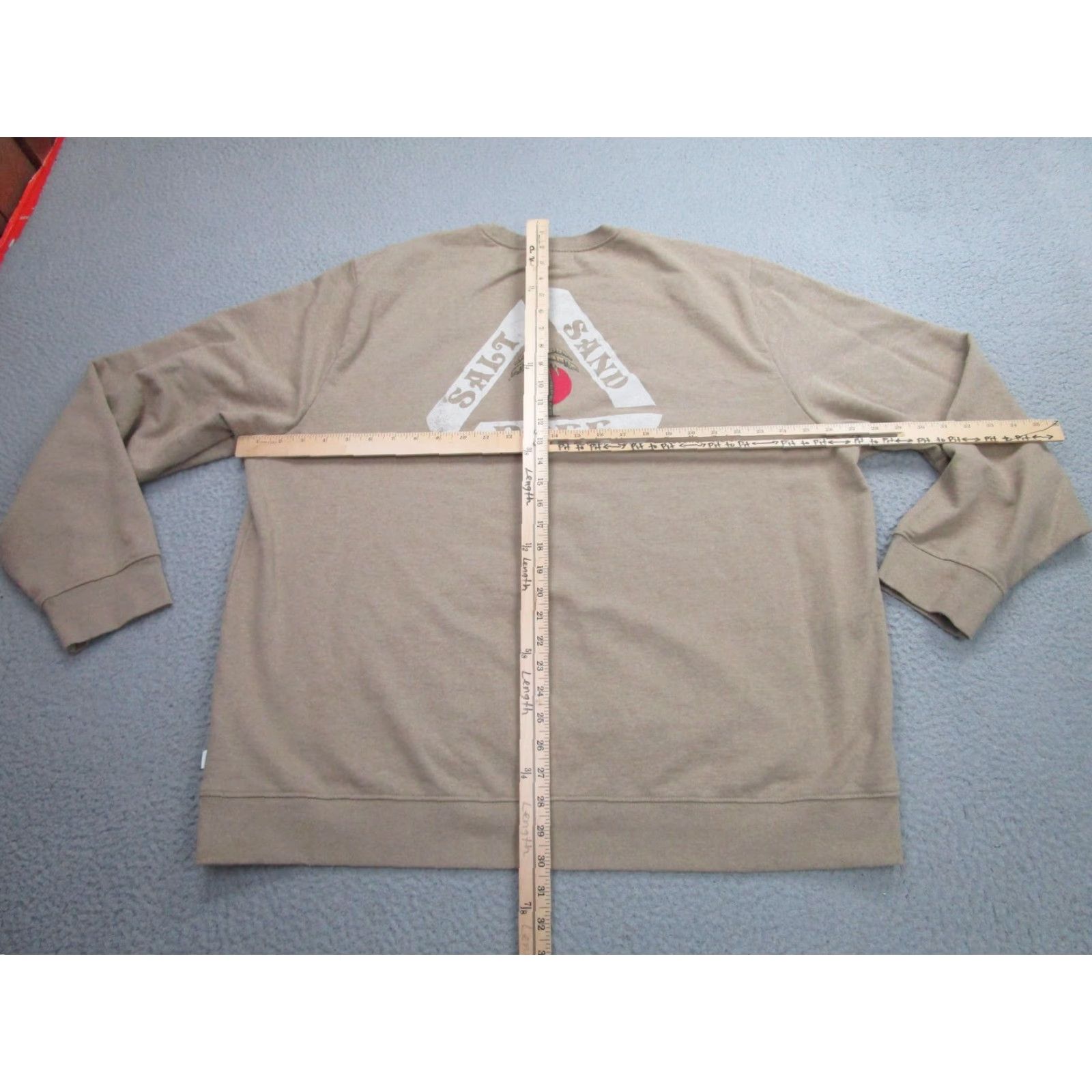 REEF Reef Sweatshirt Mens 2XL Brown Crewneck Pullover Salt Sand Palm Eco Cotton Blend Graphic Print Size US XXL / EU 58 / 5 - 7 Thumbnail