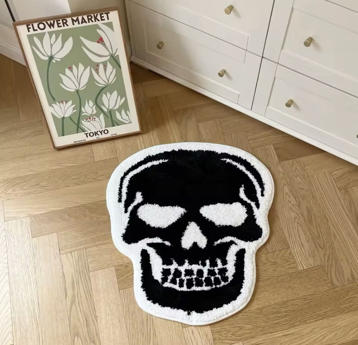Japanese Brand Skull Bath Mat Tufted Rug Size ONE SIZE - 4 Thumbnail