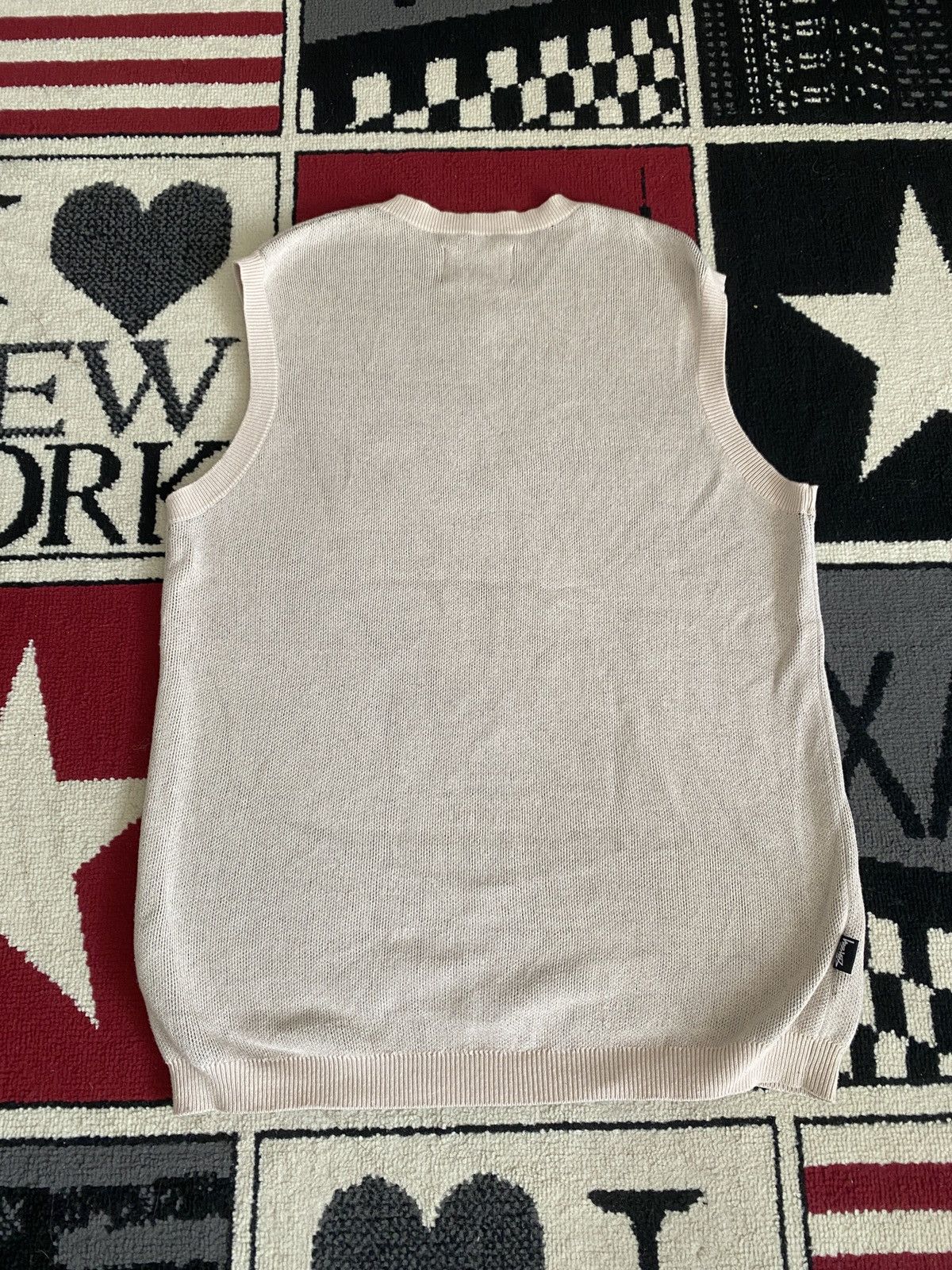 Stussy Stussy beige cream stock logo knit vest Size US M / EU 48-50 / 2 - 3 Thumbnail