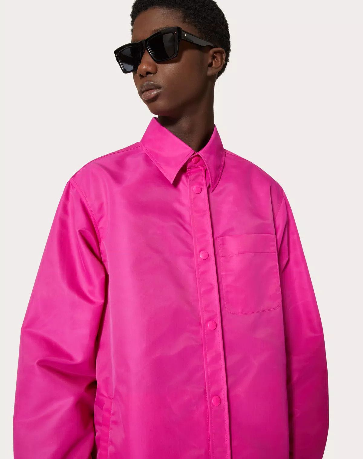 Valentino oc11z0625 Nylon Shirt Jacket in Pink Size US M / EU 48-50 / 2 - 7 Thumbnail