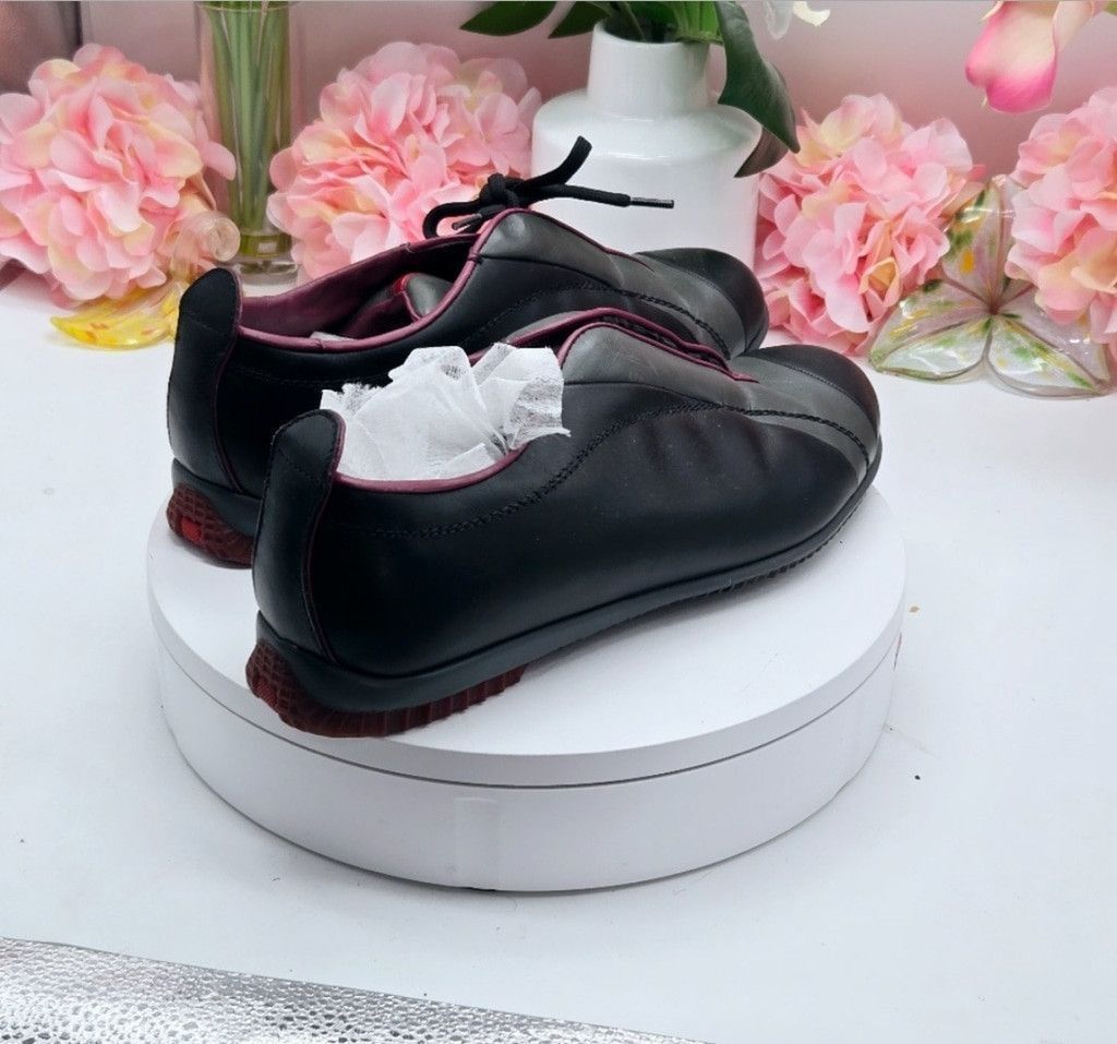 Prada Prada 3-1506 Gray Burgundy Sneakers Sz 9 fits 10 Italy Size US 8 / IT 38 - 7 Thumbnail