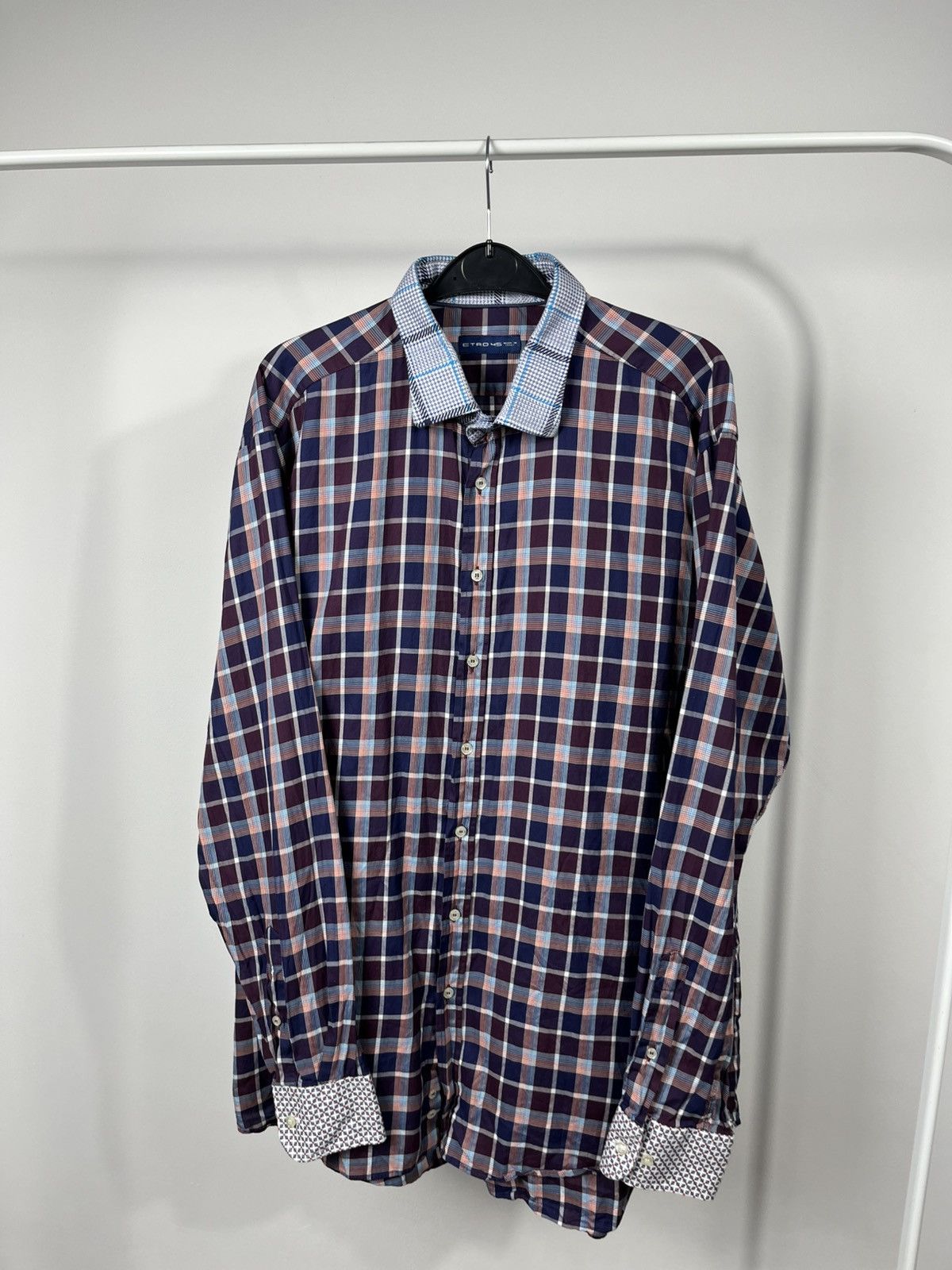 Etro Etro Men’s Plaid Button Down Shirt Made in Italy Long Sleeve Size US M / EU 48-50 / 2 - 2 Thumbnail