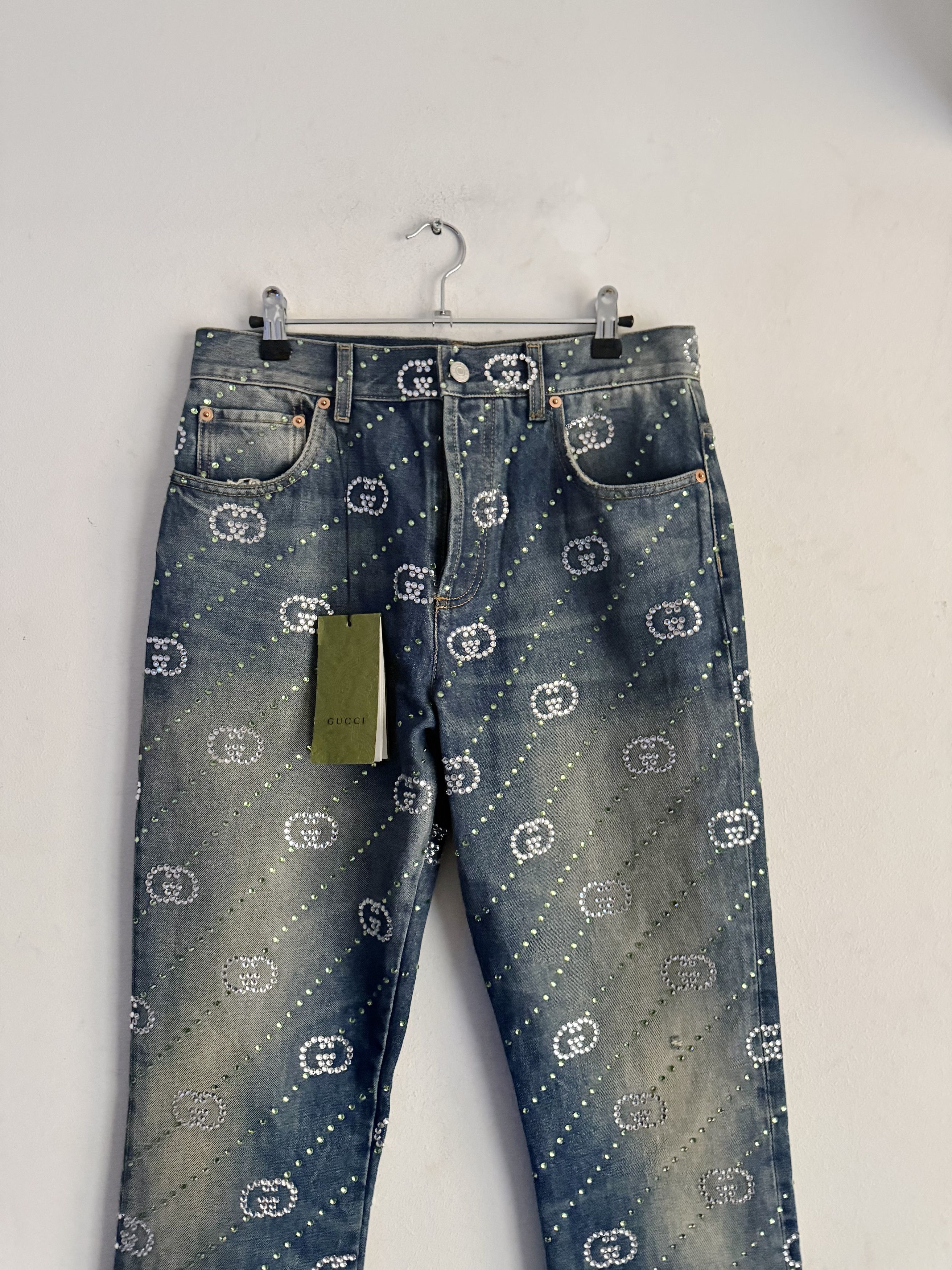 Gucci Runway Fw23/24 Interlocking G Embellished Jeans Size US 32 / EU 48 - 5 Thumbnail
