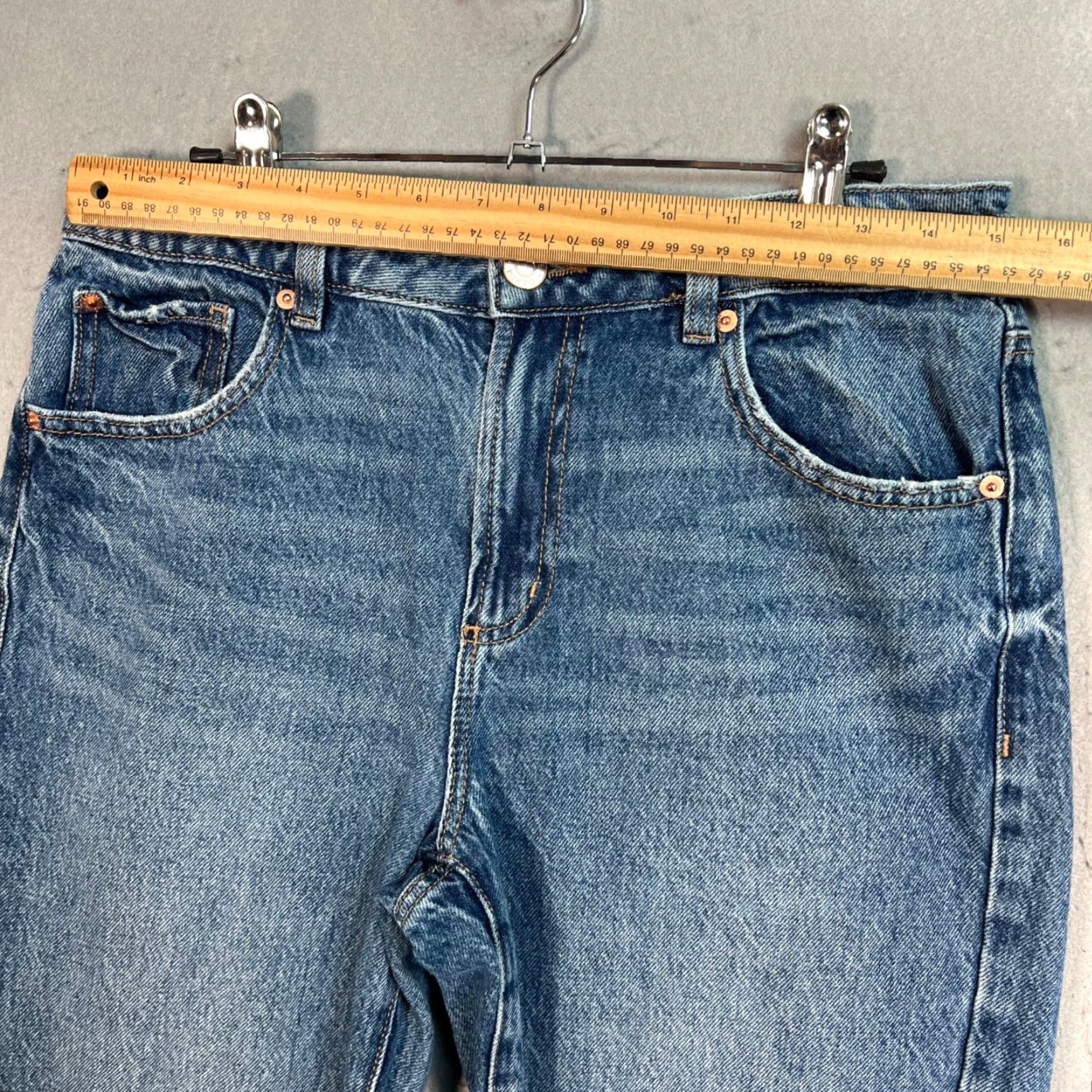 Garage Garage Womens 90s Straight Denim Jeans Size 9 / 29 Medium Wash Blue Cotton Blend 5-Pocket Design Womens Size 29" - 6 Thumbnail