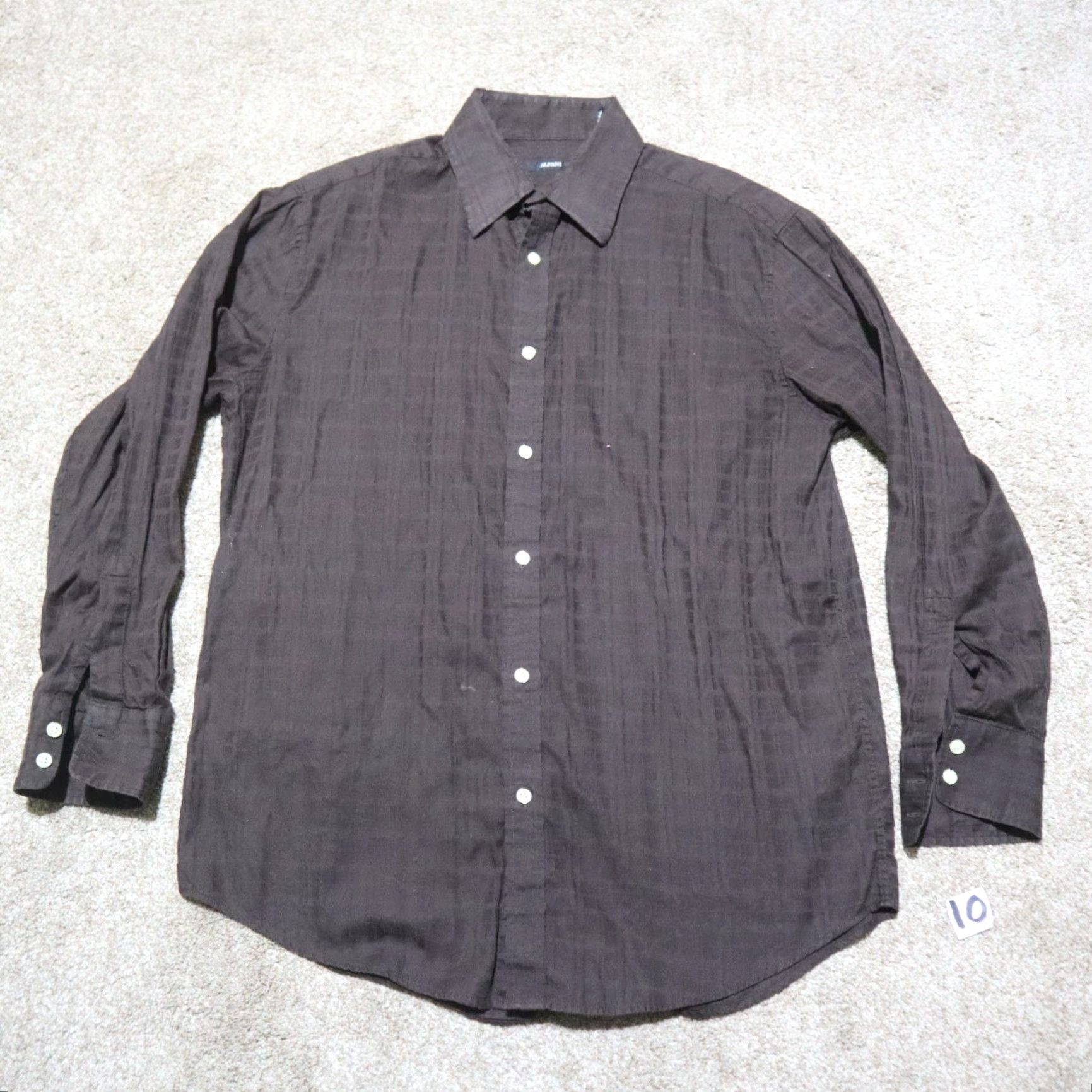 Alfani Alfani Shirt Button-Down Long Sleeve Men’s Size L Brown Adult Comfort Size US L / EU 52-54 / 3 - 2 Thumbnail
