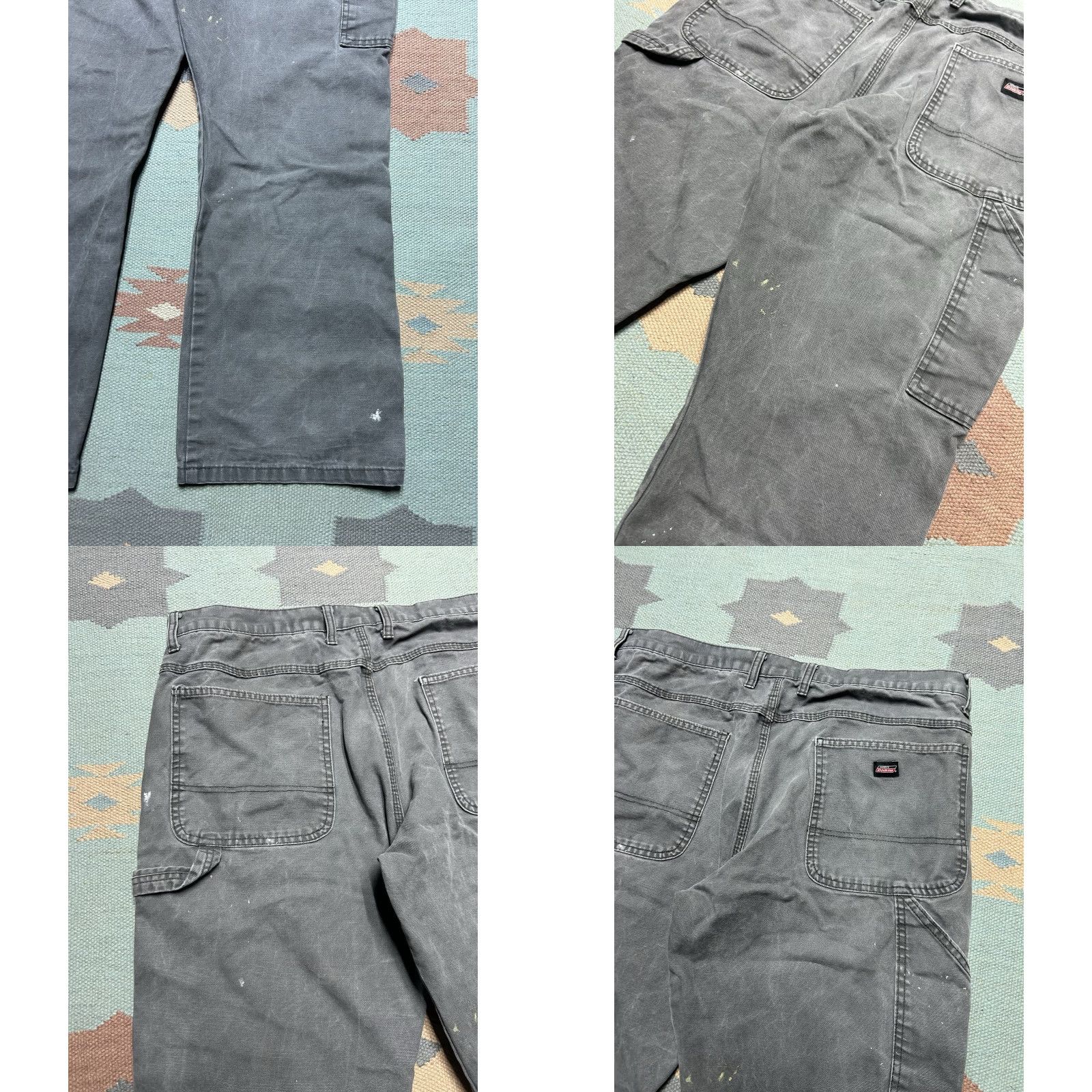 Dickies VINTAGE Dickies Canvas Carpenter Pants Paint Distressed Gray 36x29 Regular Men's Pants Square 9" Leg Opening 29" Inseam Size US 36 / EU 52 - 8 Thumbnail