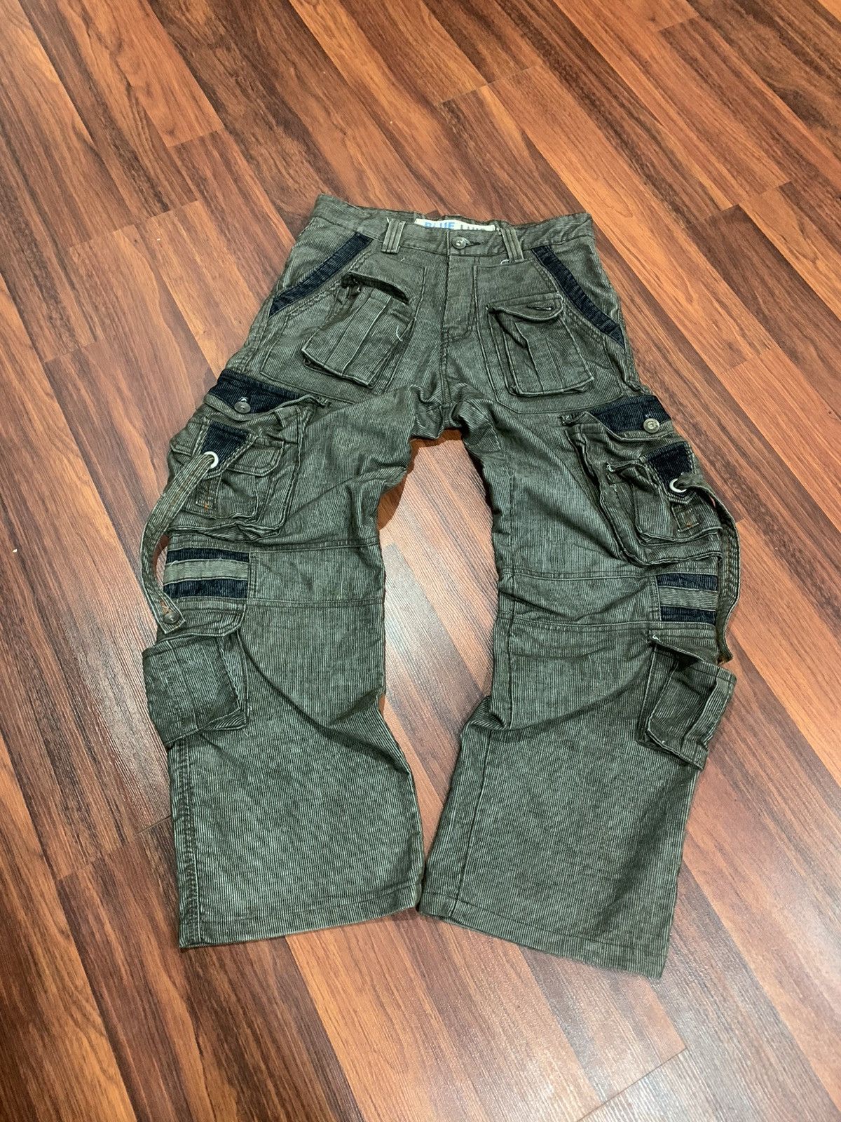 If Six Was Nine × Le Grande Bleu (L.G.B.) Blue Luis Corduroy Multipocket Cargo Pants Size US 33 - 1 Thumbnail